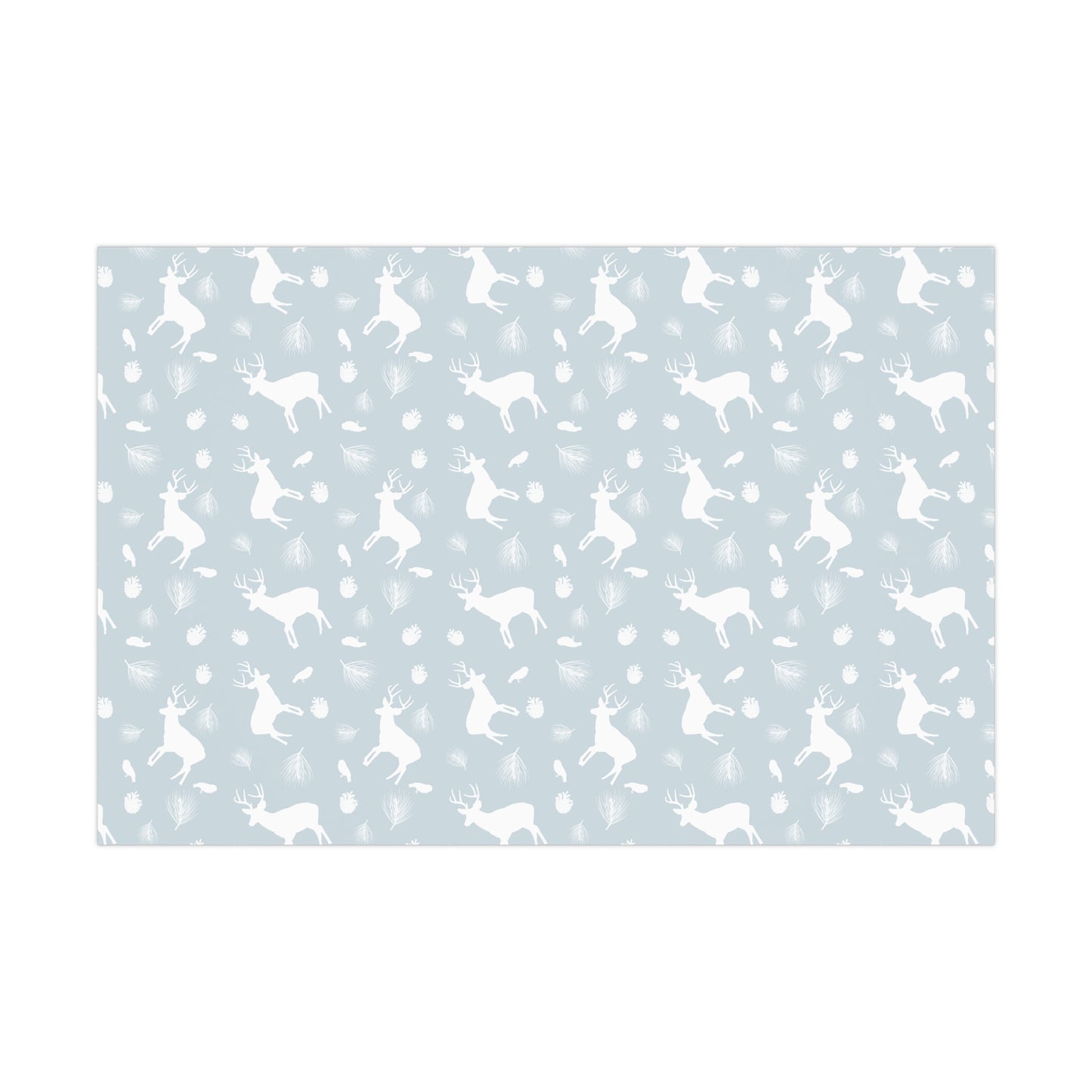 Gift Wrap Papers - Ice Blue White Deer