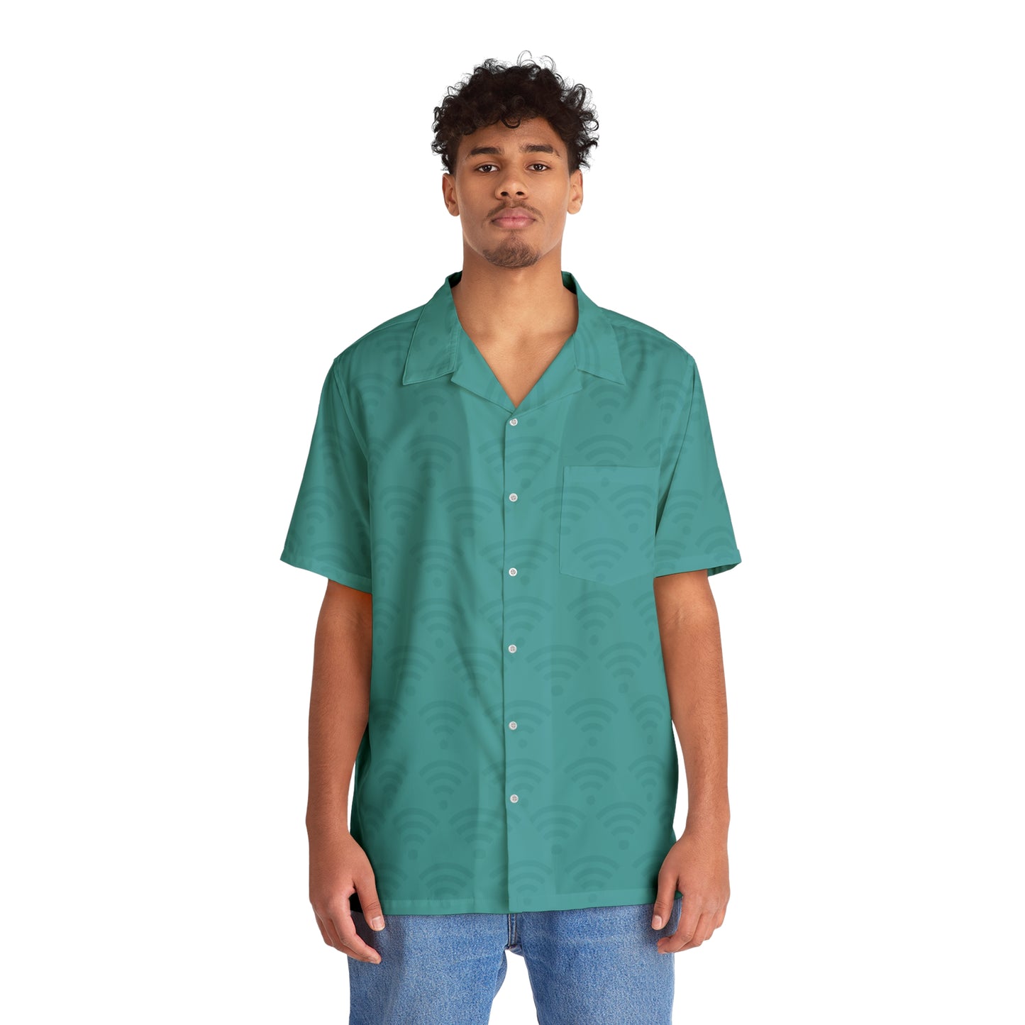 Men's Collared Shirt (AOP) - WiFi