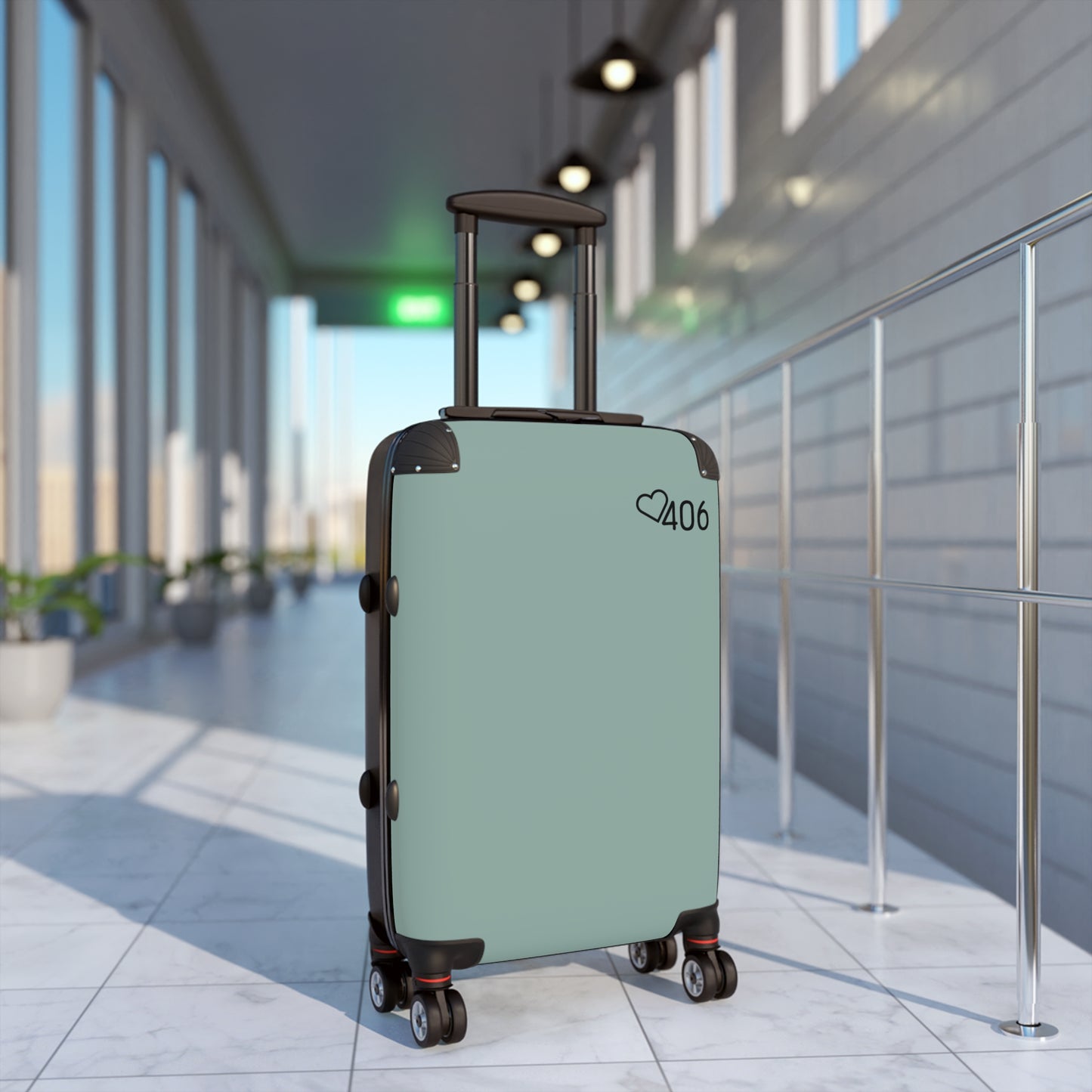 406 Luggage Bison Mountain Green Suitcase