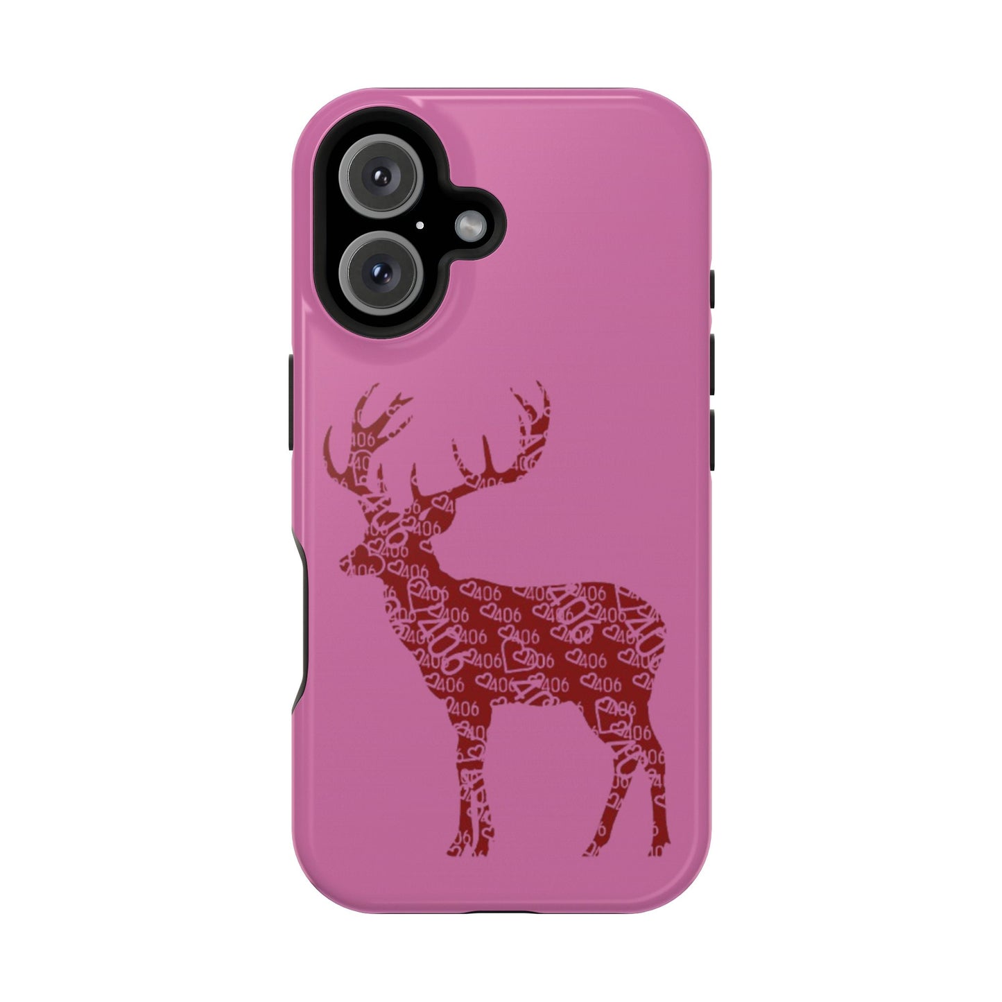 406 Magnetic Pink Tough Case - Maroon Deer
