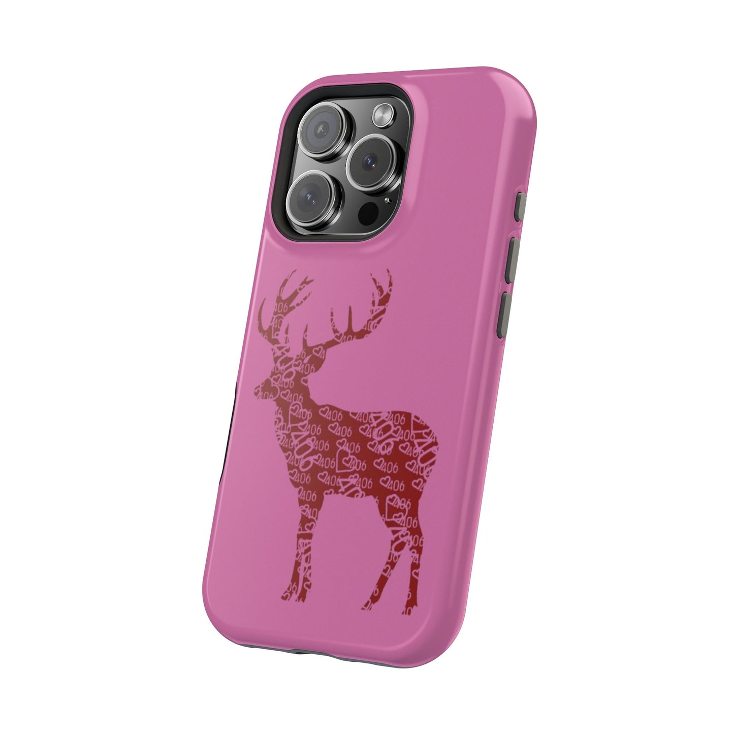 406 Magnetic Pink Tough Case - Maroon Deer
