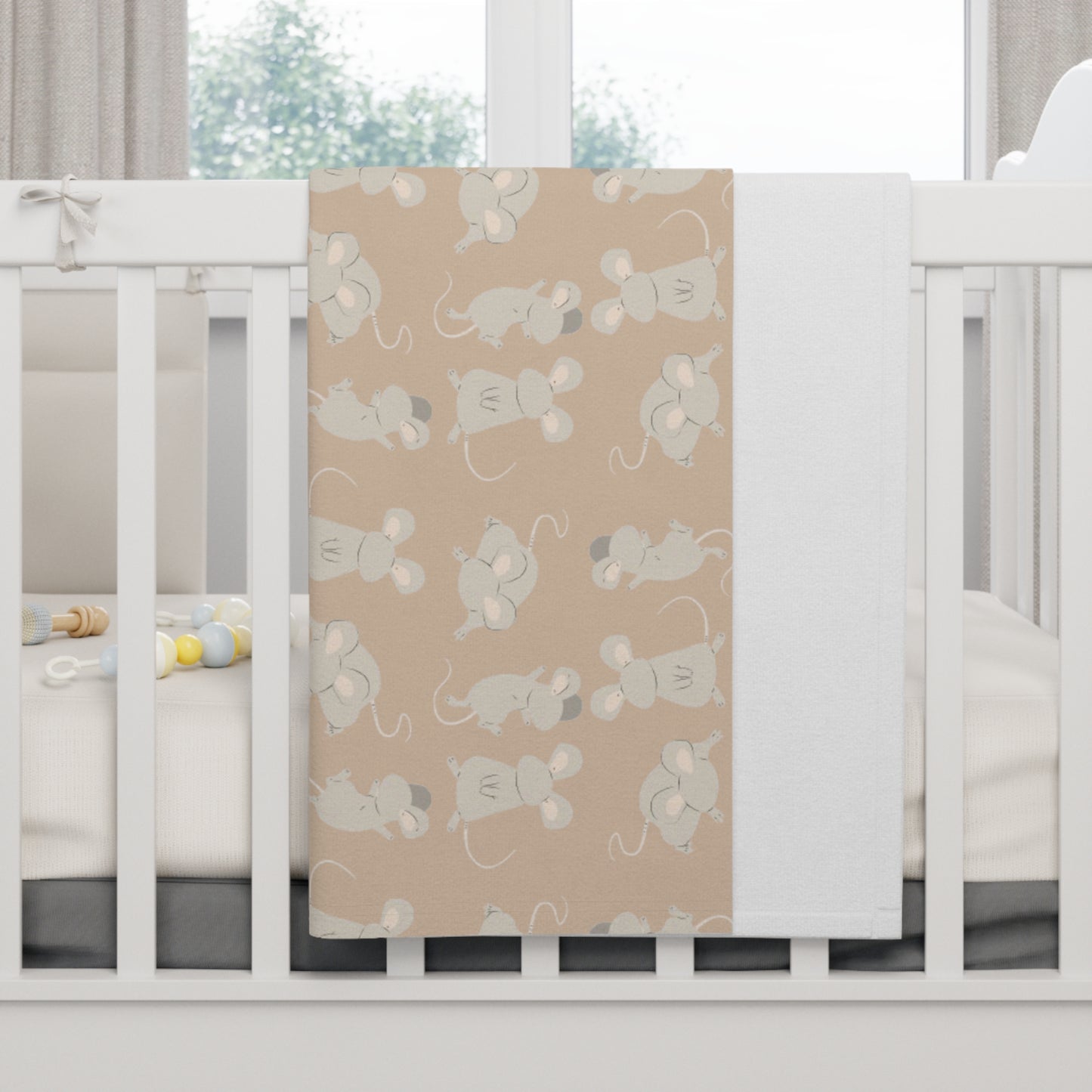 Baby Blanket - Soft Fleece Blanket with Cute Mice Design