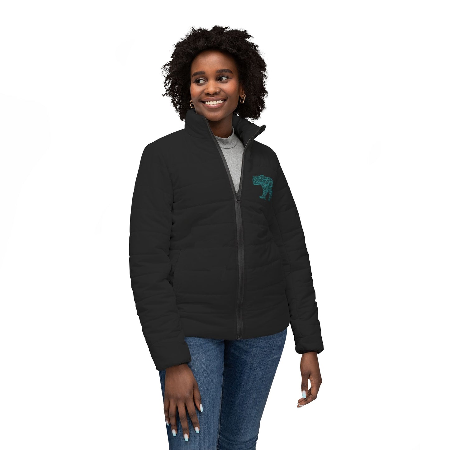 406 Women's Black Puffer Jacket - ITS406 Bear
