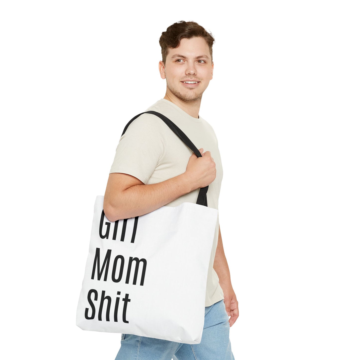 Girl Mom Versatile Tote Bag (AOP) - White