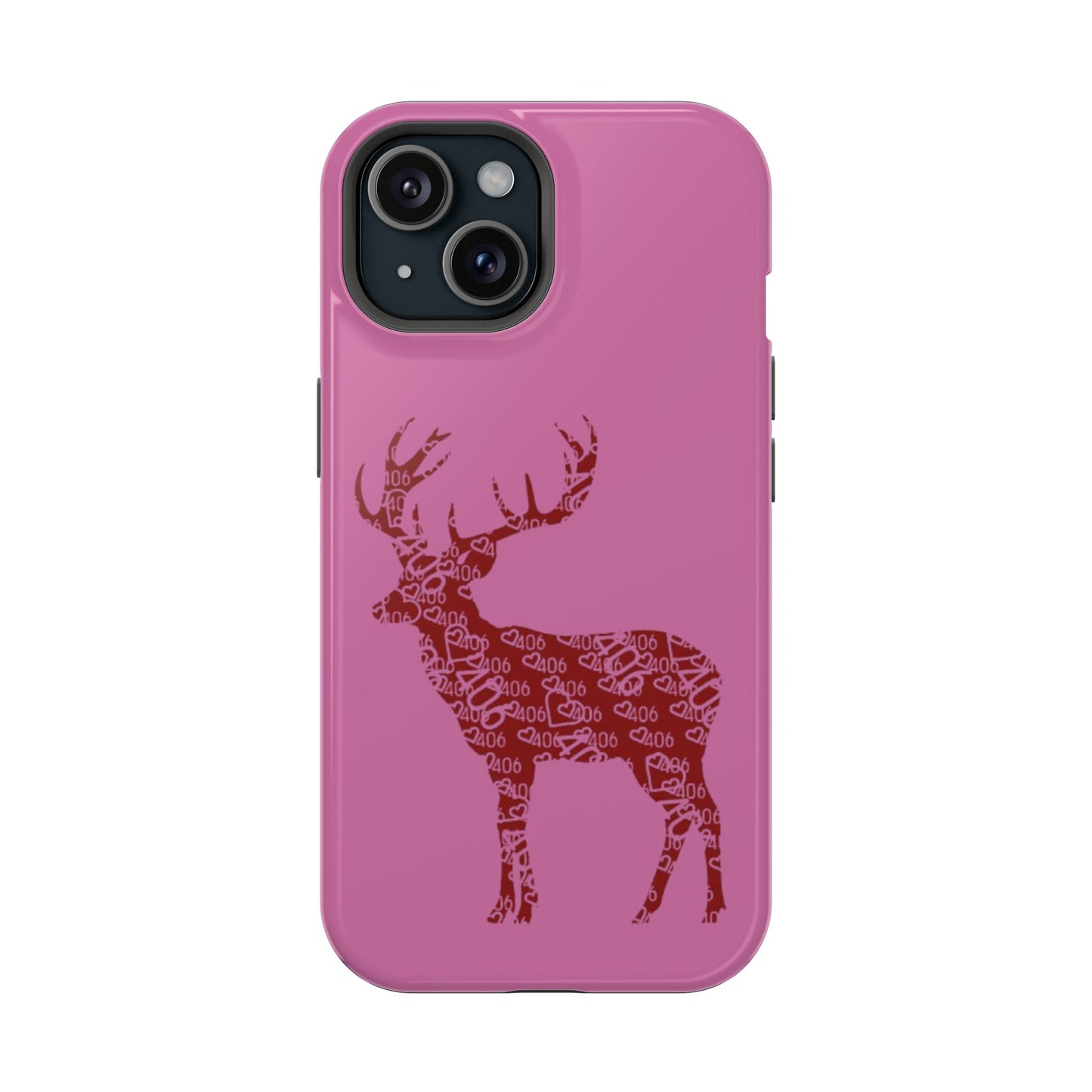 406 Magnetic Pink Tough Case - Maroon Deer