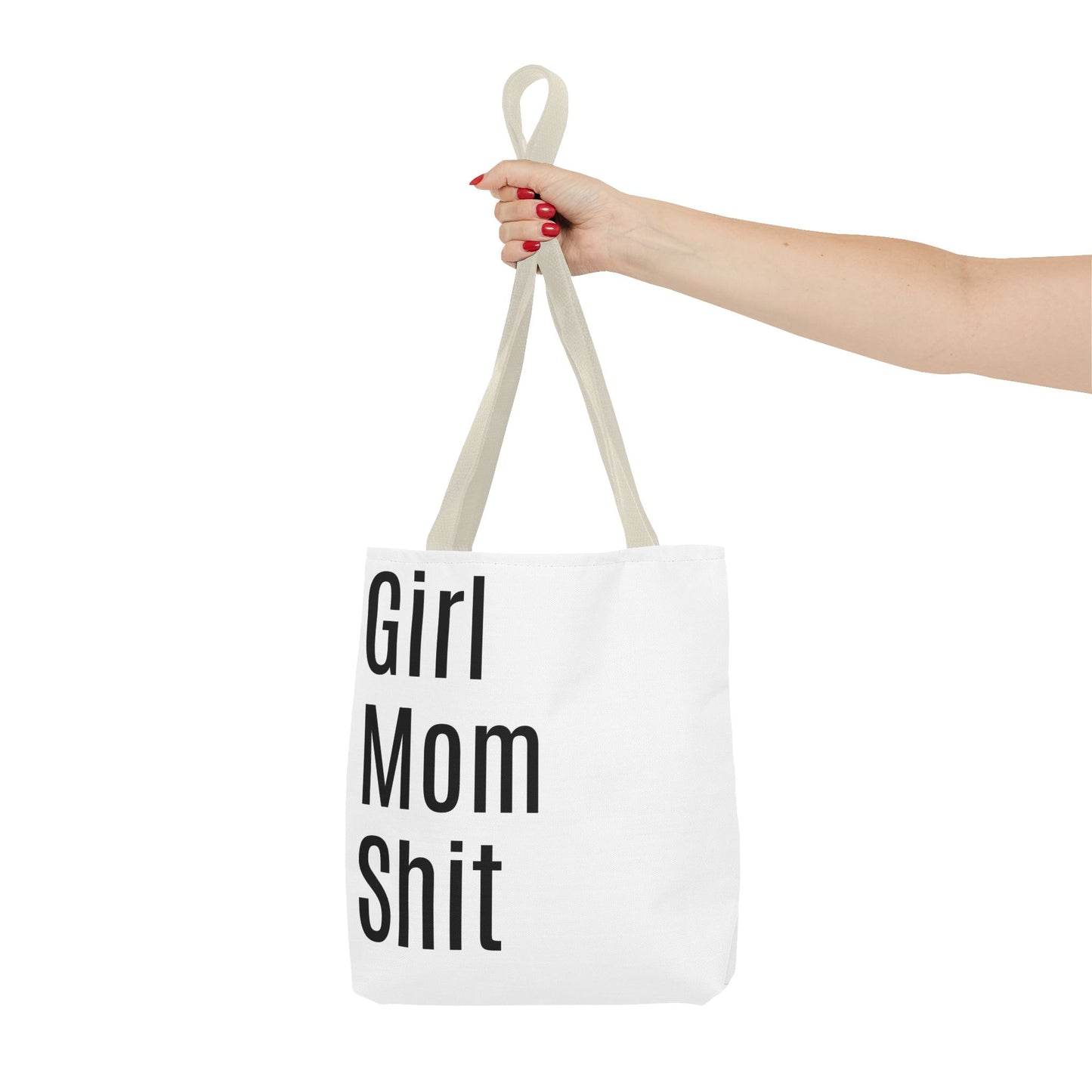Girl Mom Versatile Tote Bag (AOP) - White