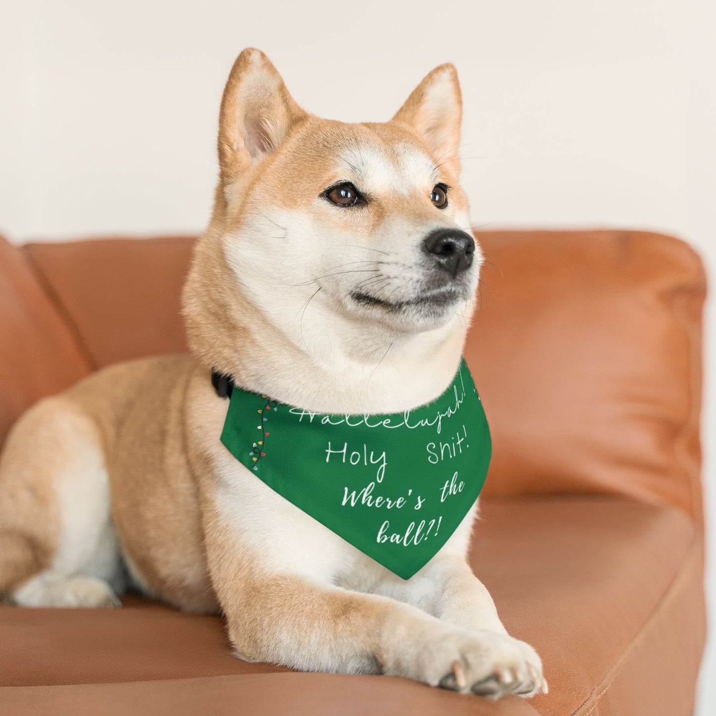 Festive Pet Bandana Collar Xmas Green - Nat'l Lampoon Hallelujah