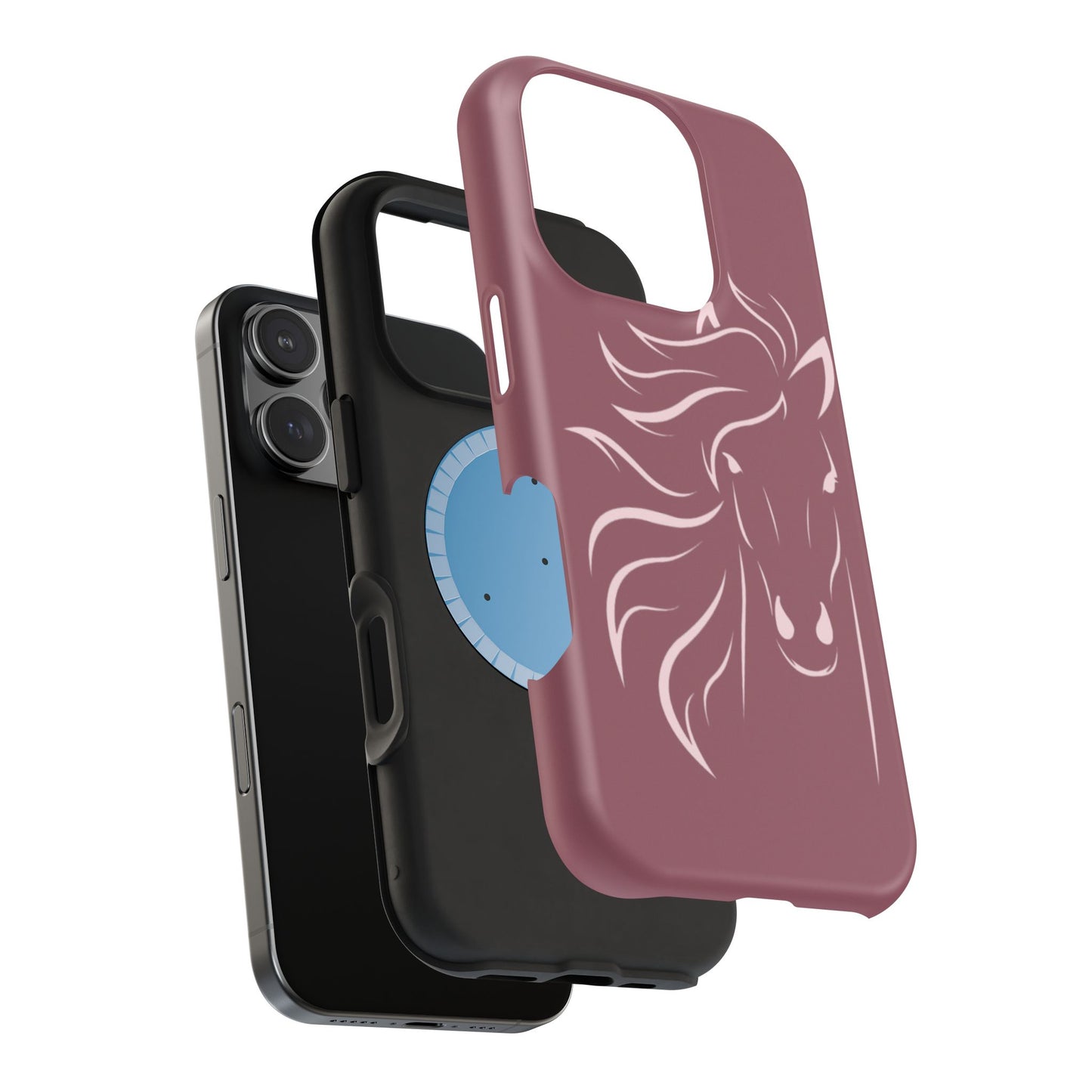 Phone - Magnetic Tough Cases - Pink Horse Outline