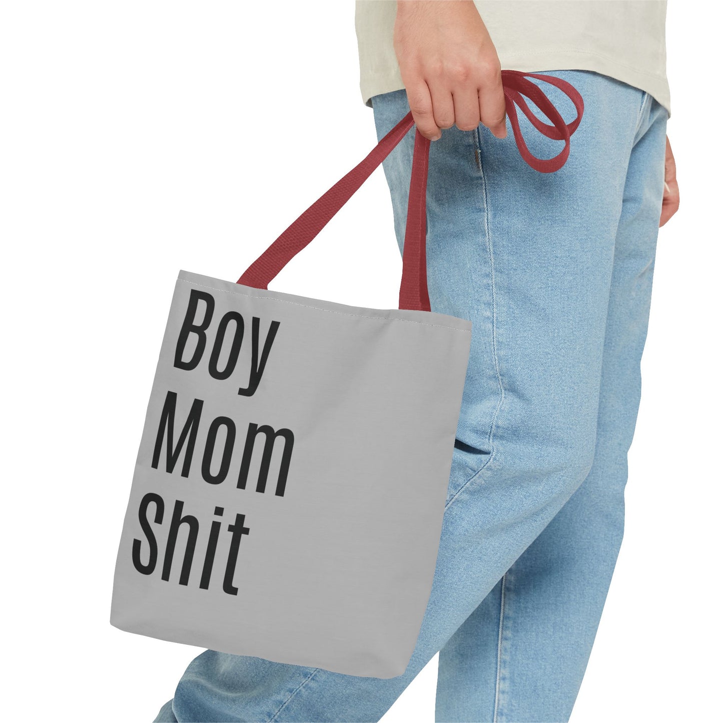 Boy Mom Shit Versatile Tote Bag (AOP) - Lt Gray