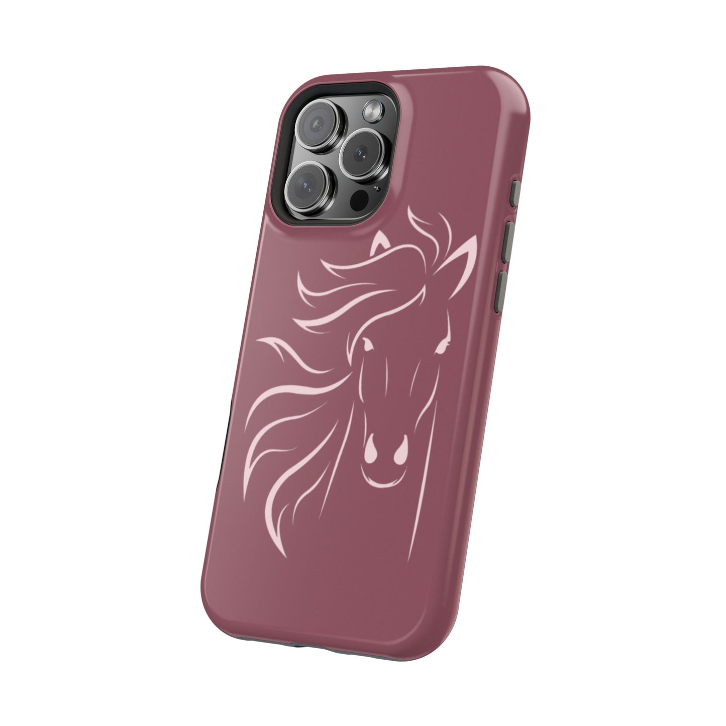 Phone - Magnetic Tough Cases - Pink Horse Outline