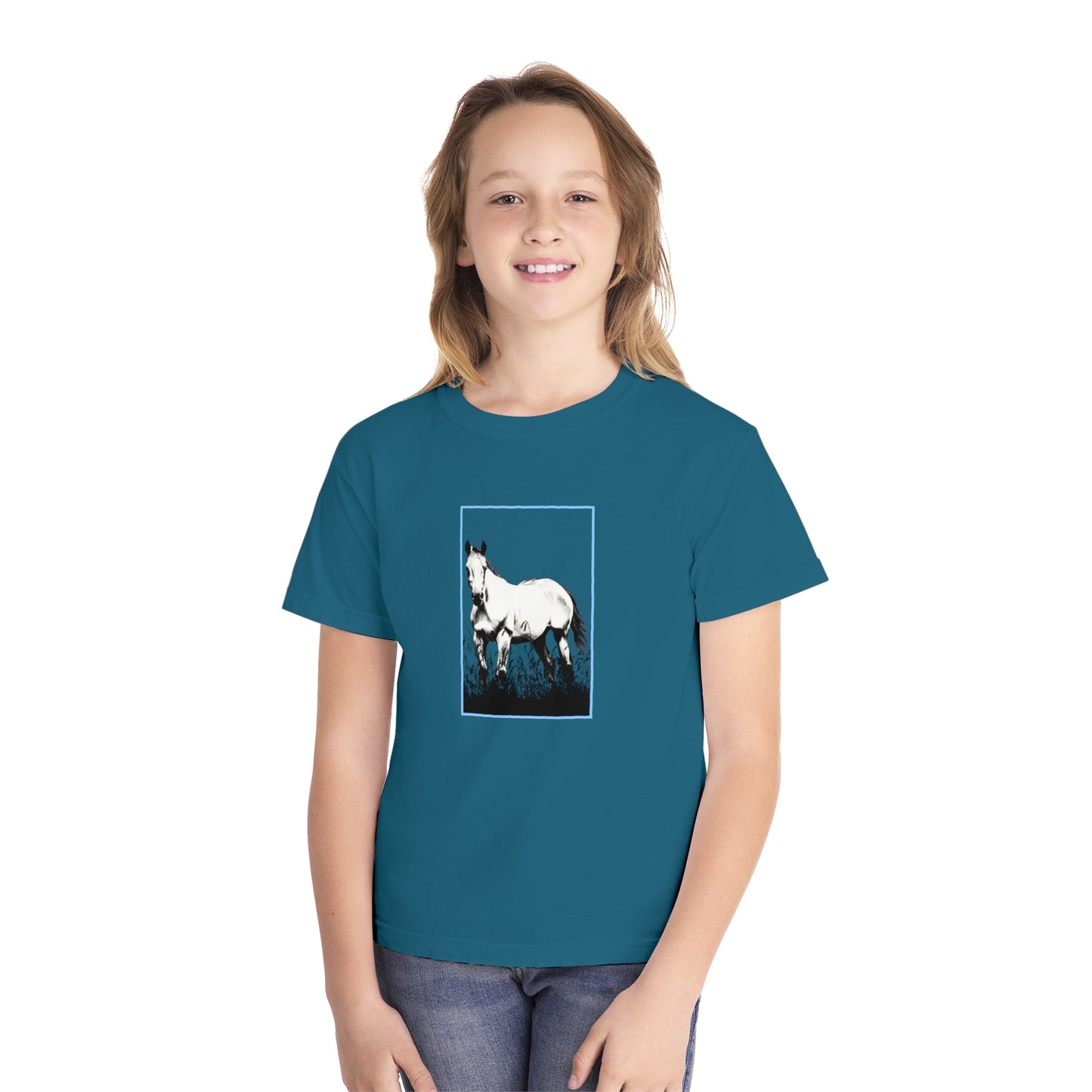 Youth Midweight Tee - Framed Horse Sketch