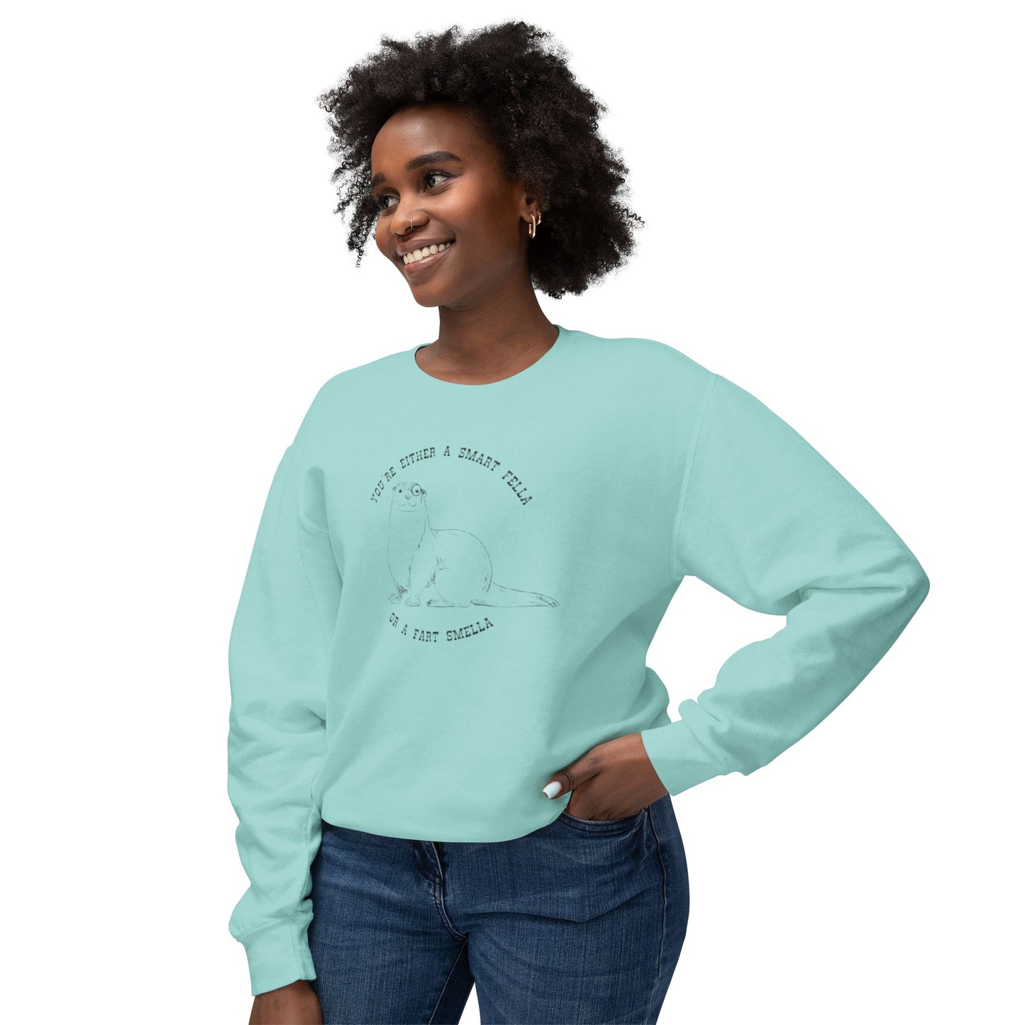 Unisex Lightweight Crewneck Sweatshirt - Fart Smella