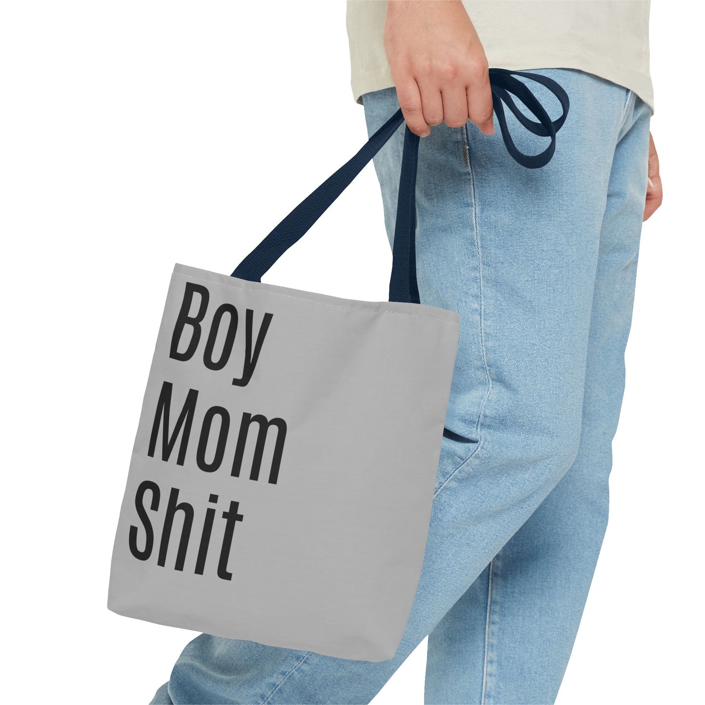 Boy Mom Shit Versatile Tote Bag (AOP) - Lt Gray