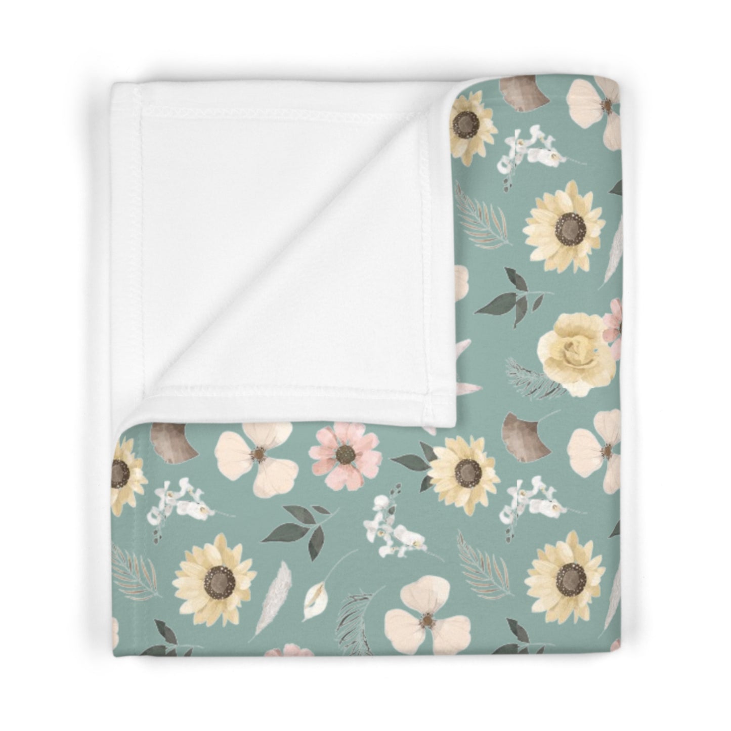 Elegant Baby Soft Fleece Baby Blanket - Mountain Green Floral