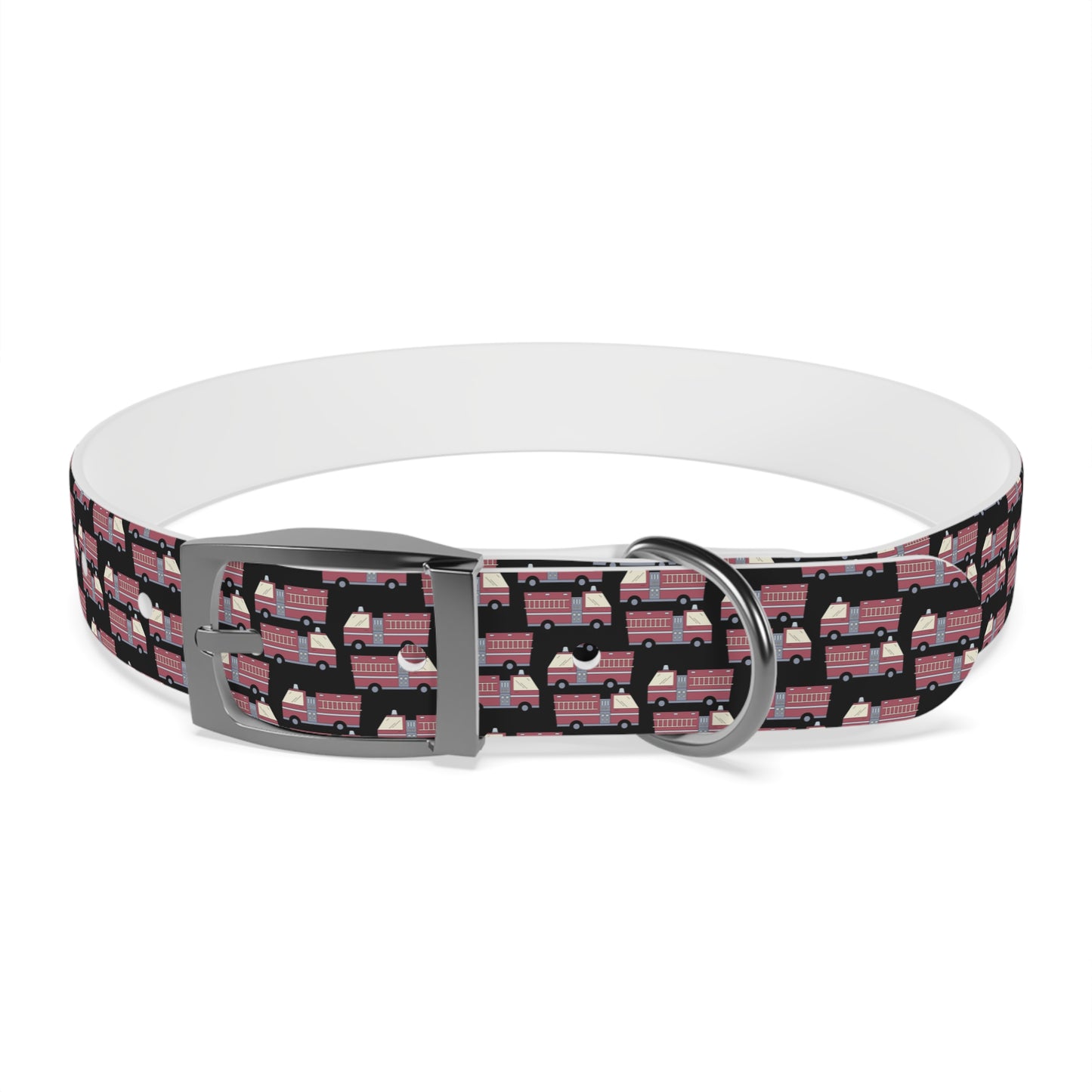 Dog Collar - Fire Trucks - Blk