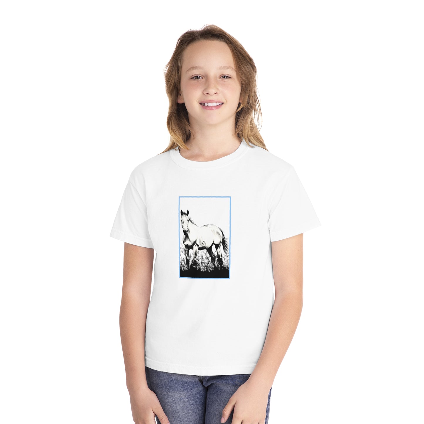 Youth Midweight Tee - Framed Horse Sketch