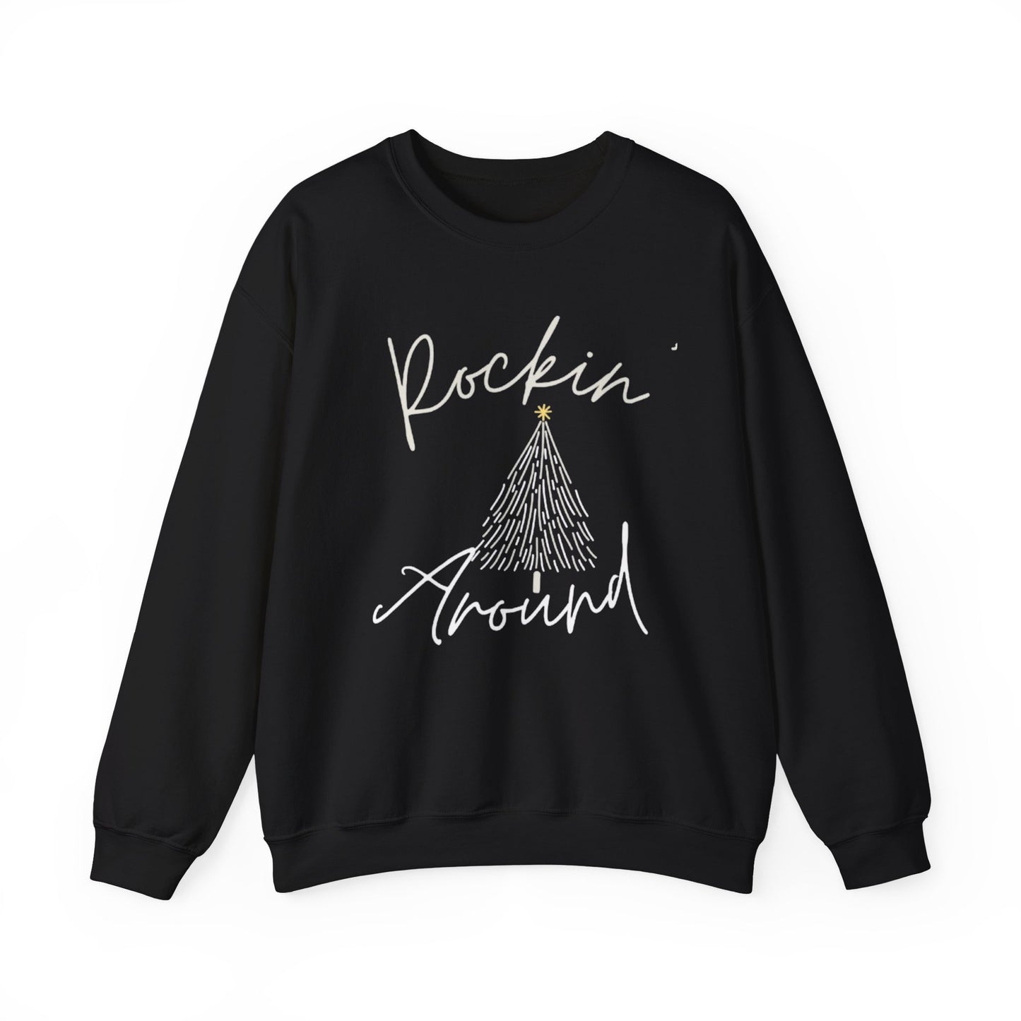 Festive Unisex Crewneck Sweatshirt - Rockin Around White