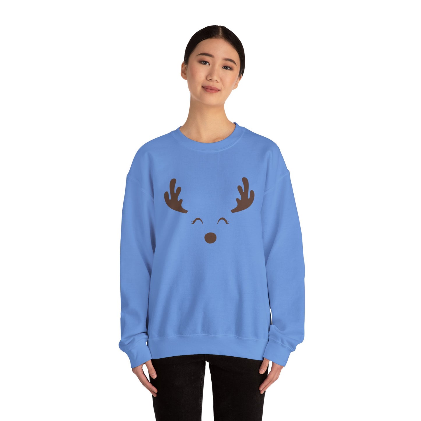 Festive Adult Unisex Reindeer Crewneck Sweatshirt