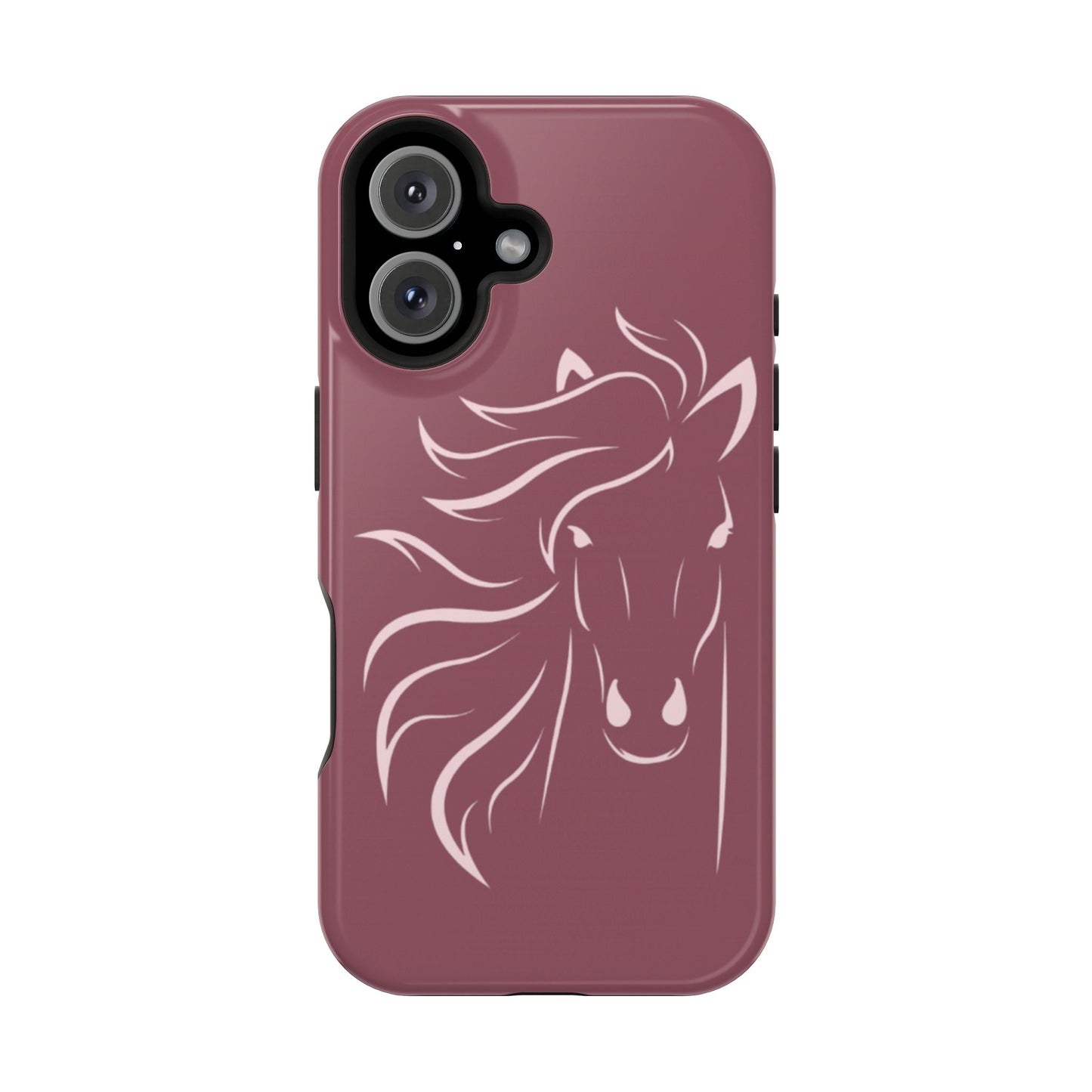 Phone - Magnetic Tough Cases - Pink Horse Outline