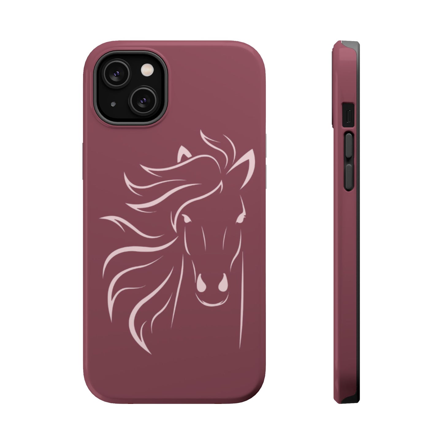 Phone - Magnetic Tough Cases - Pink Horse Outline