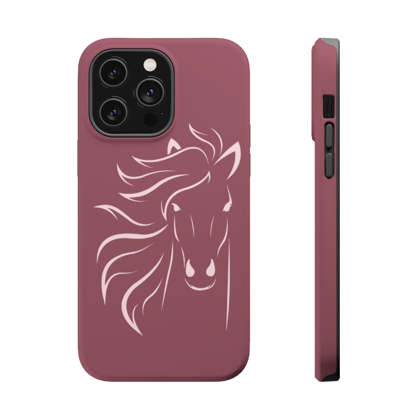 Phone - Magnetic Tough Cases - Pink Horse Outline