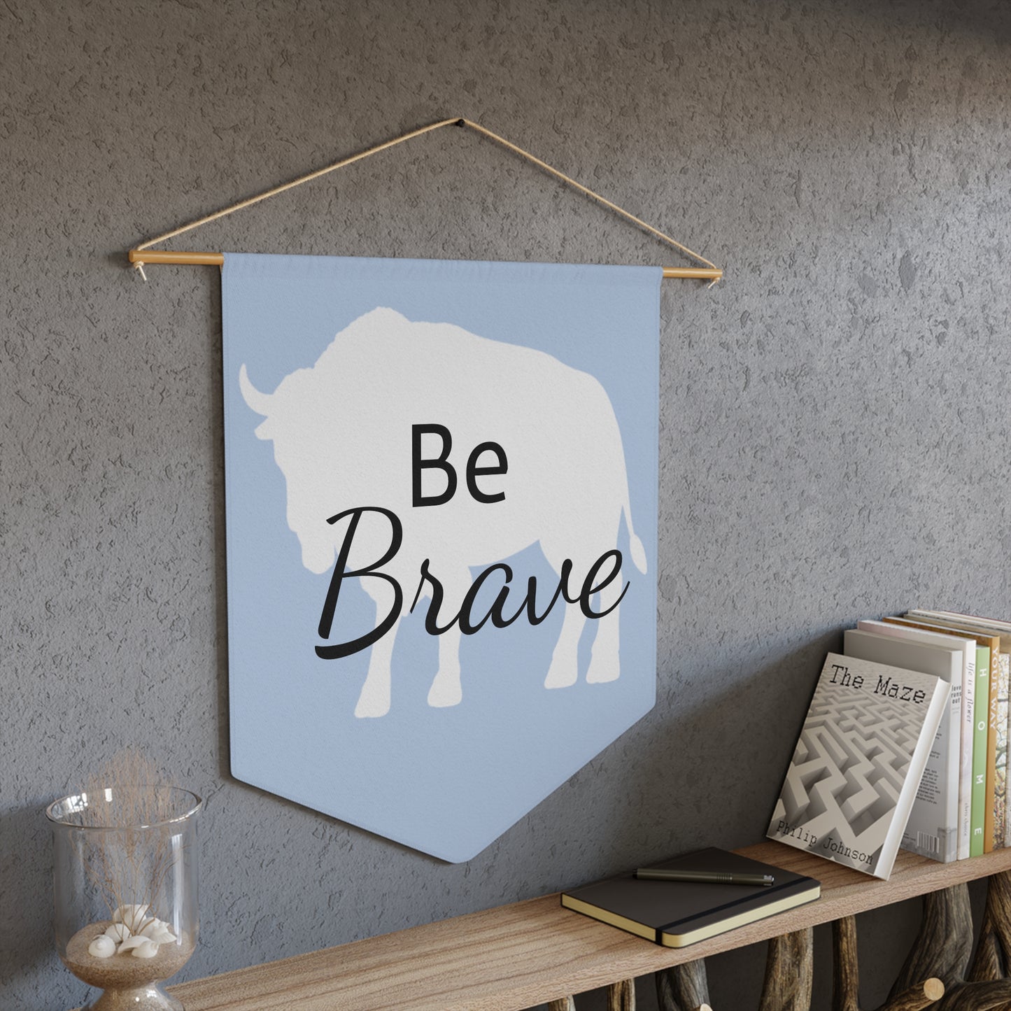 Pennant - Be Brave Bison Big Sky Blue