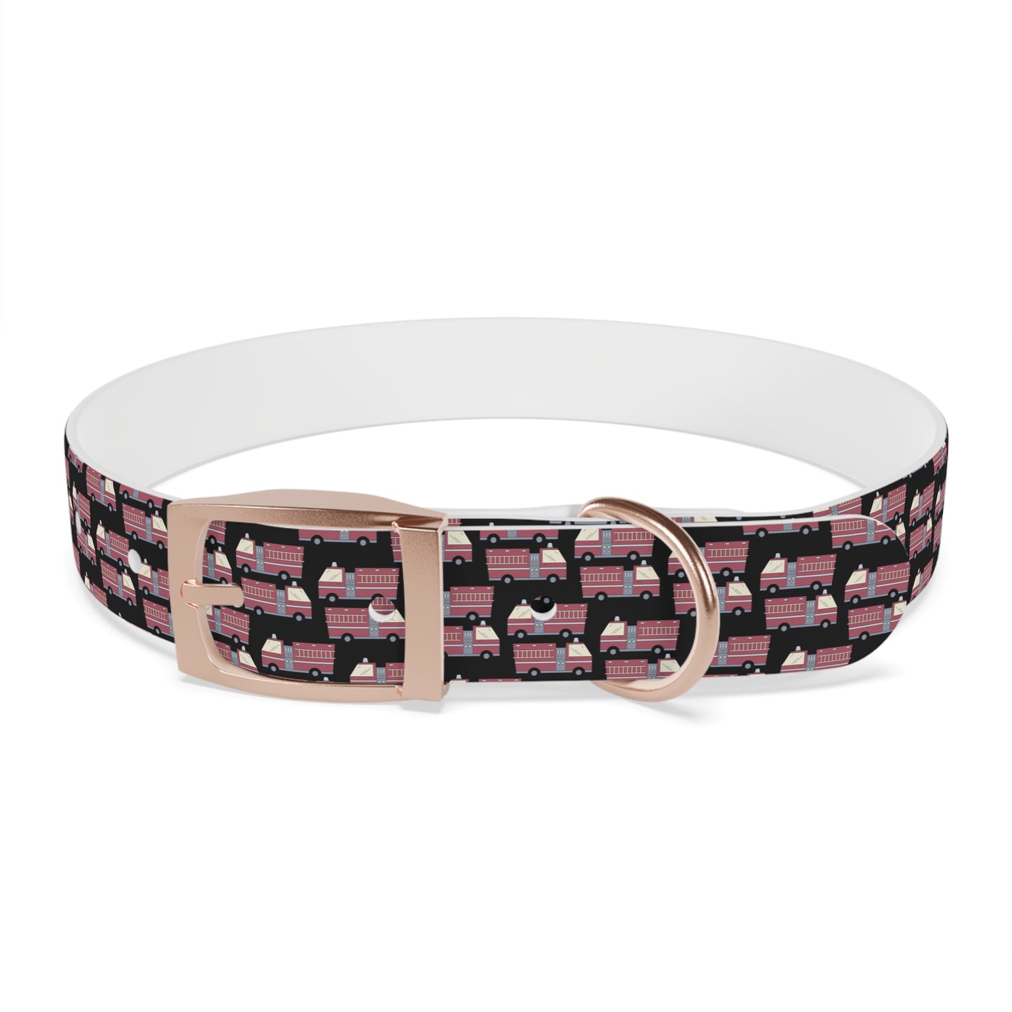 Dog Collar - Fire Trucks - Blk