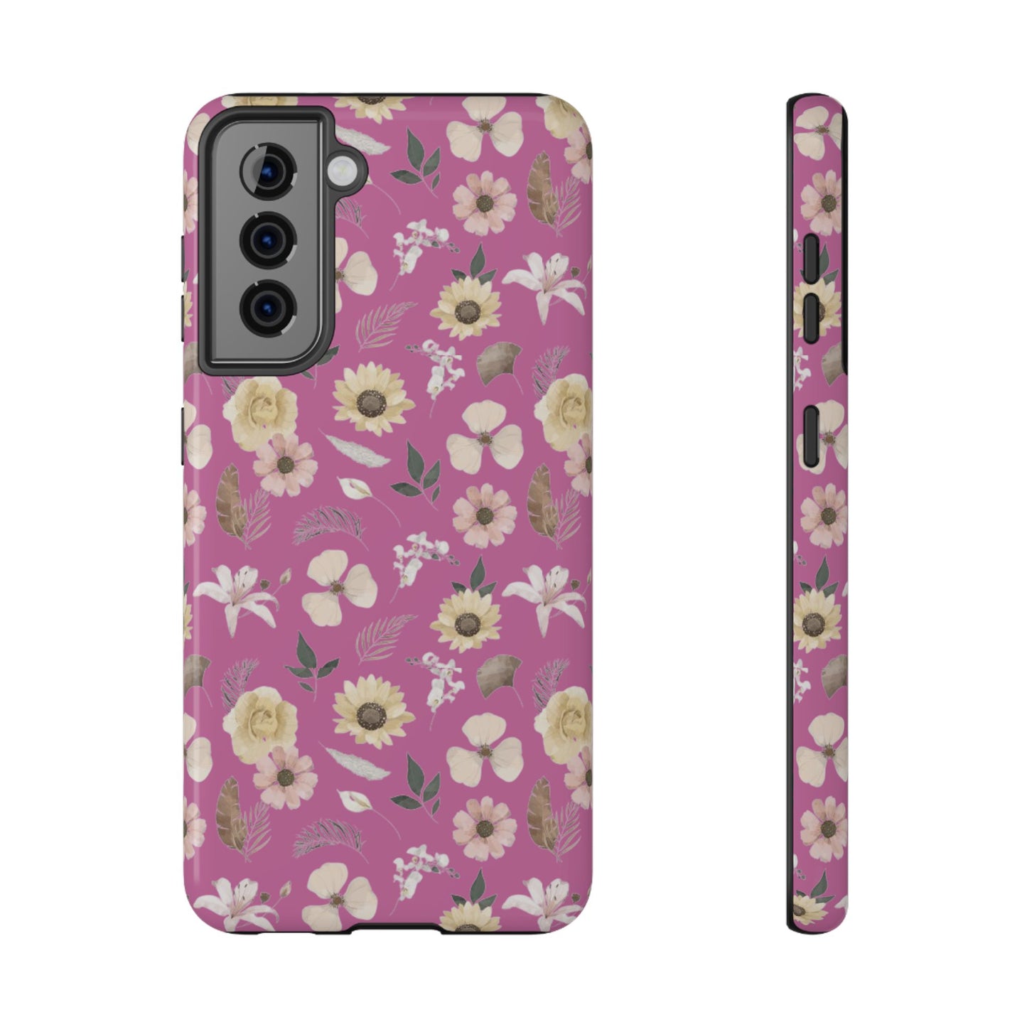 Phone Case - Impact-Resistant - Flower Child Multi & Pink