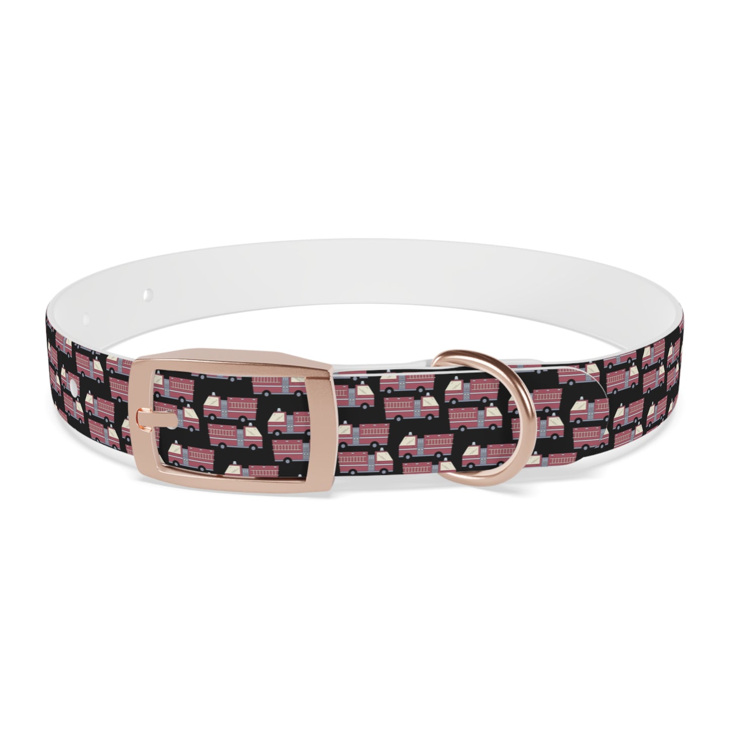 Dog Collar - Fire Trucks - Blk