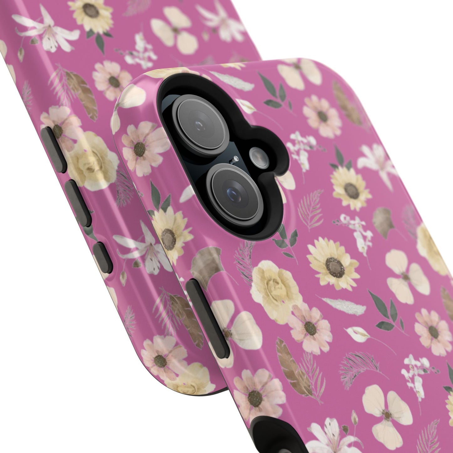 Phone Case - Impact-Resistant - Flower Child Multi & Pink