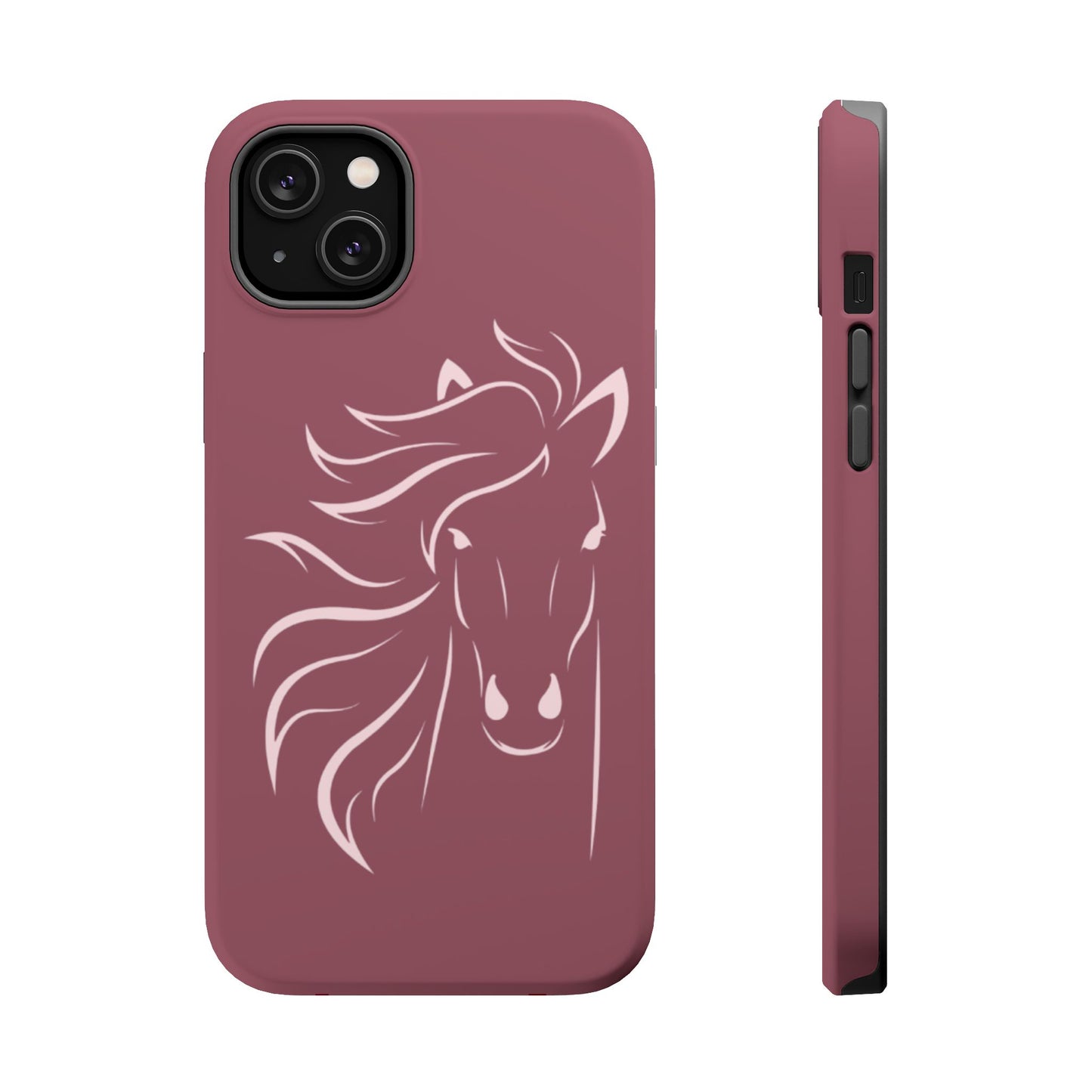 Phone - Magnetic Tough Cases - Pink Horse Outline