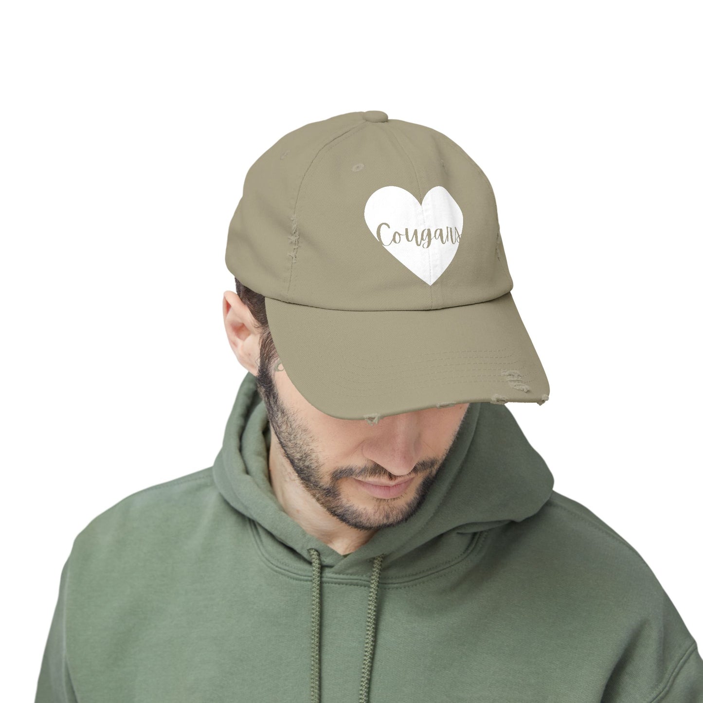 Generic Team Distressed Cap - Cougars Heart