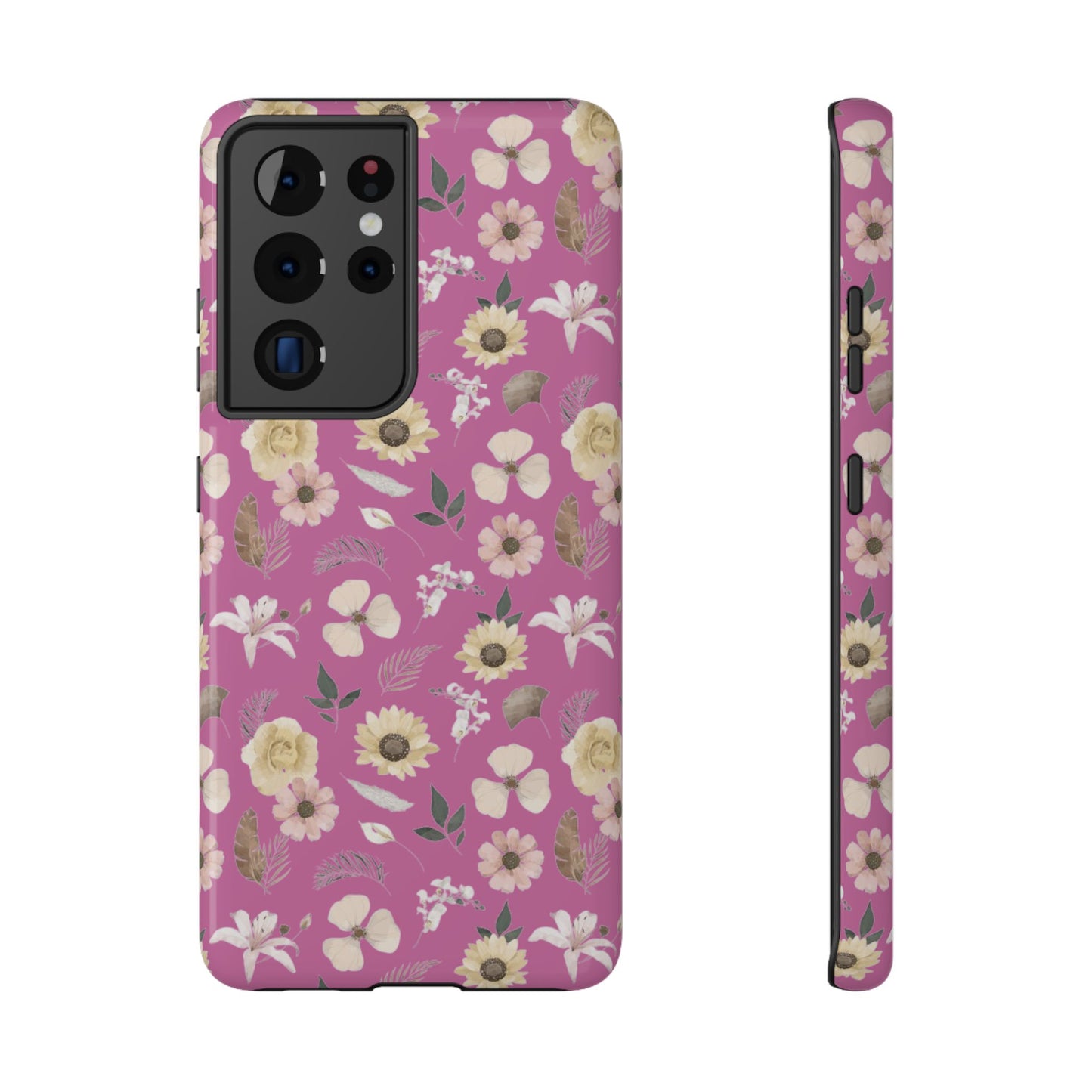 Phone Case - Impact-Resistant - Flower Child Multi & Pink