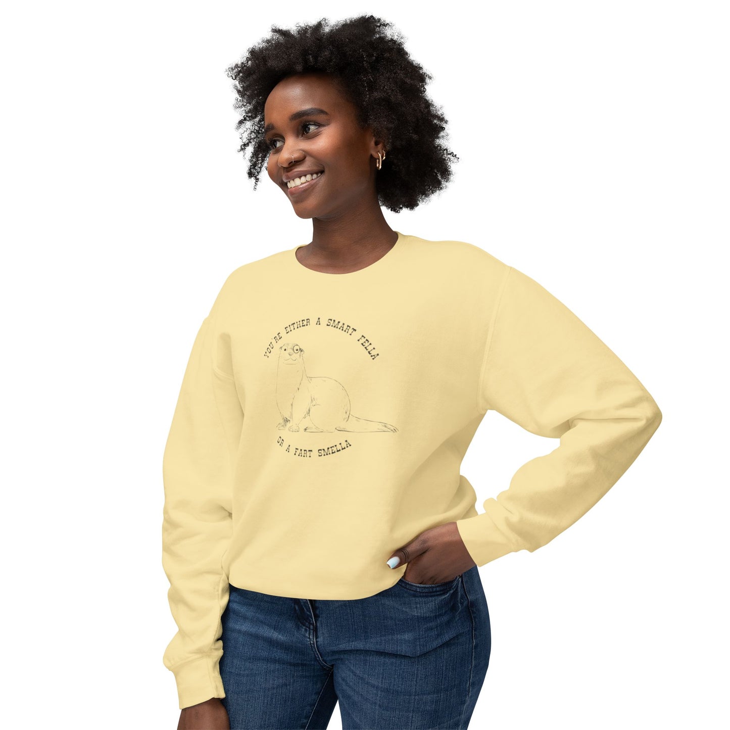 Unisex Lightweight Crewneck Sweatshirt - Fart Smella