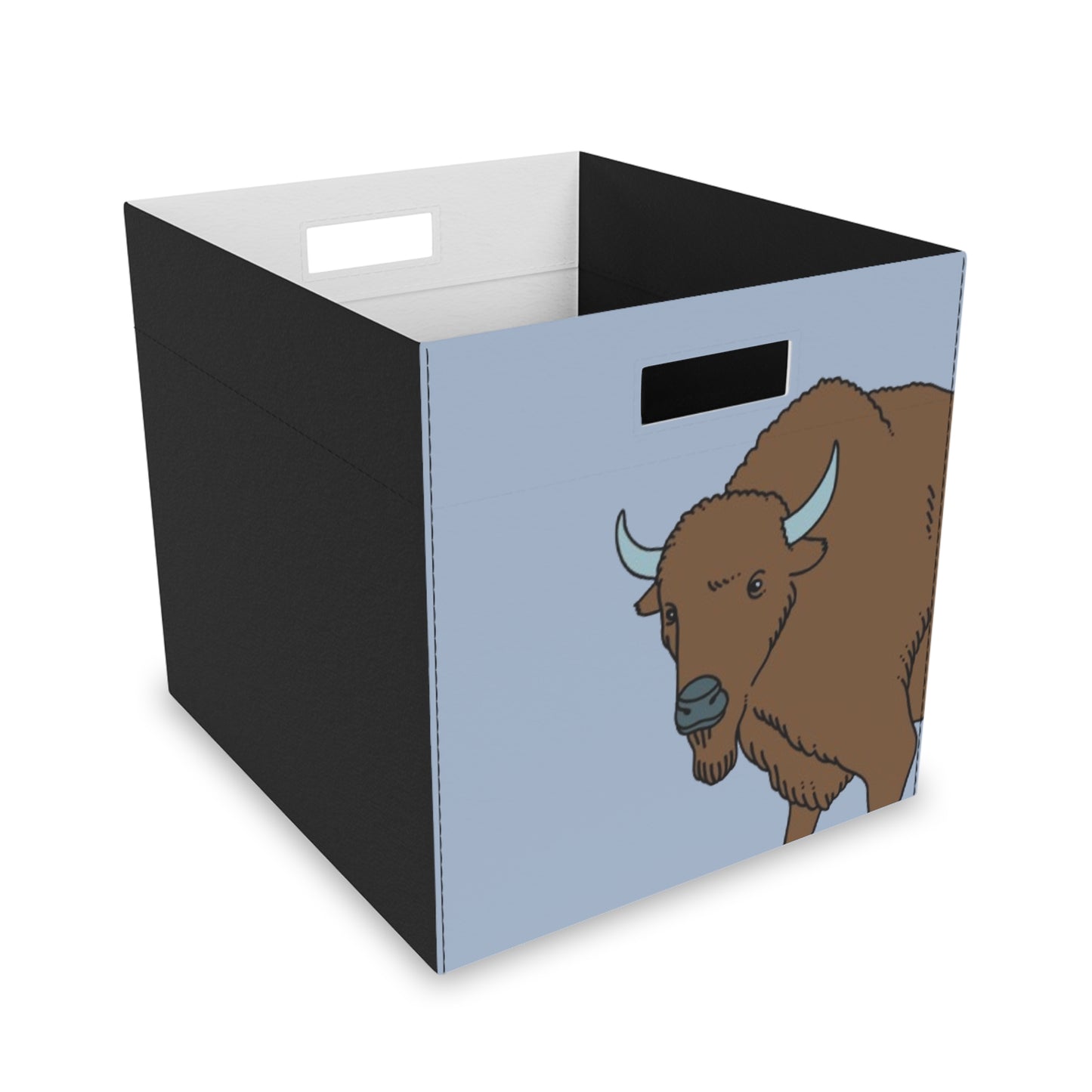 Mountain Baby Felt Storage Box - Bison in Big Sky Blue