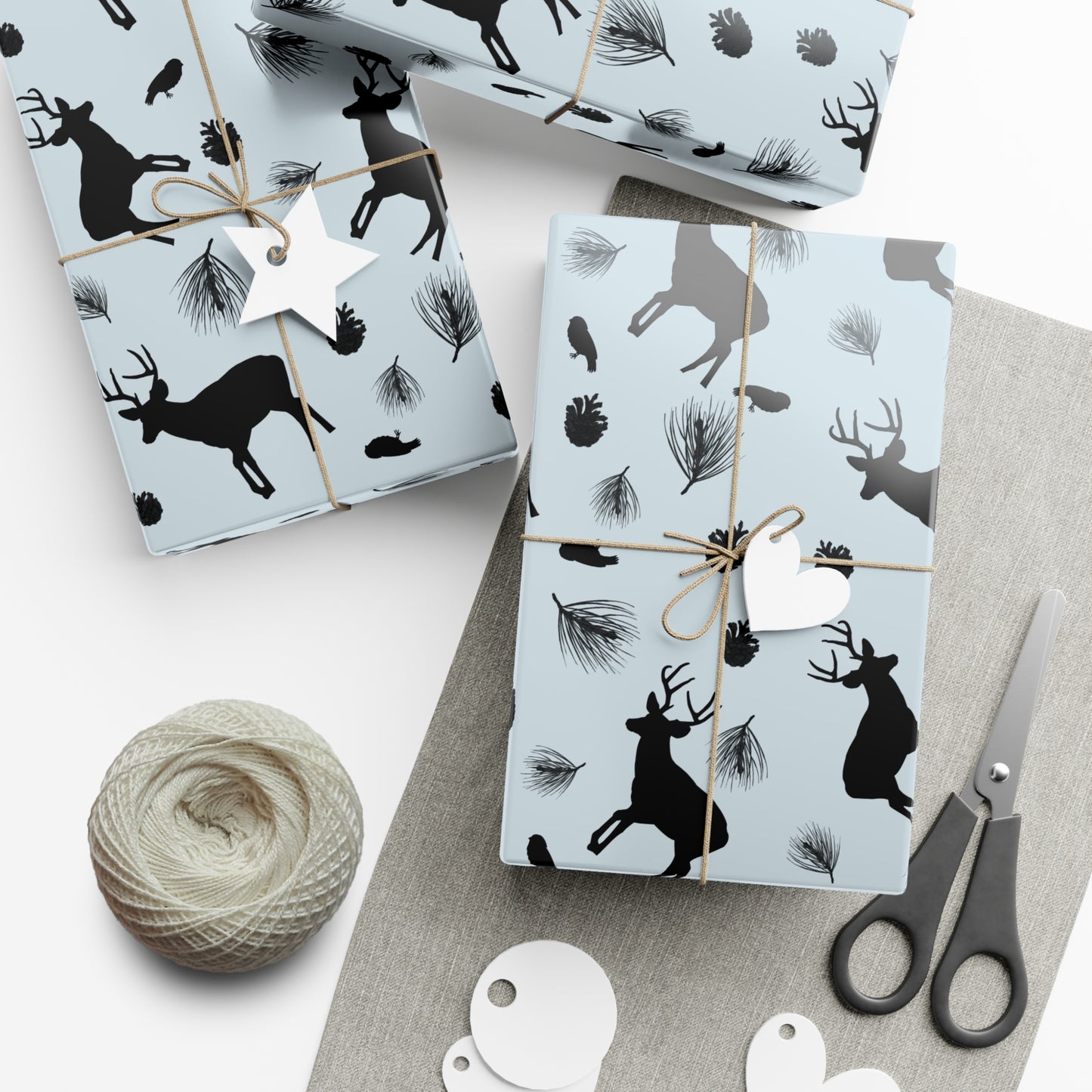 Gift Wrap Papers - Ice Blue Deer