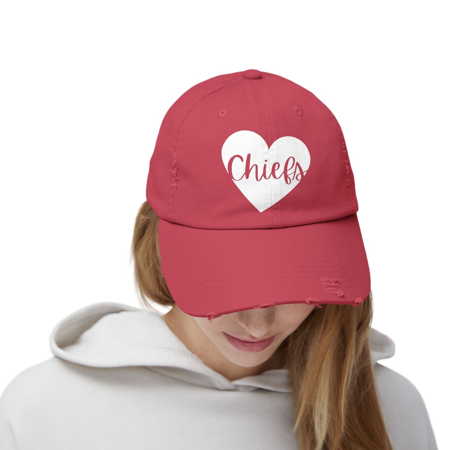 Generic Team Distressed Cap - Chiefs Heart