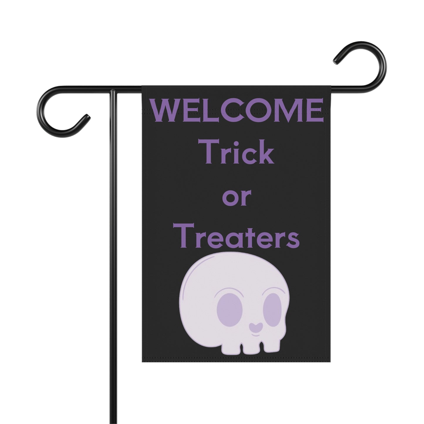 Halloween Garden & House Banner - Welcome Trick Or Treaters Skull