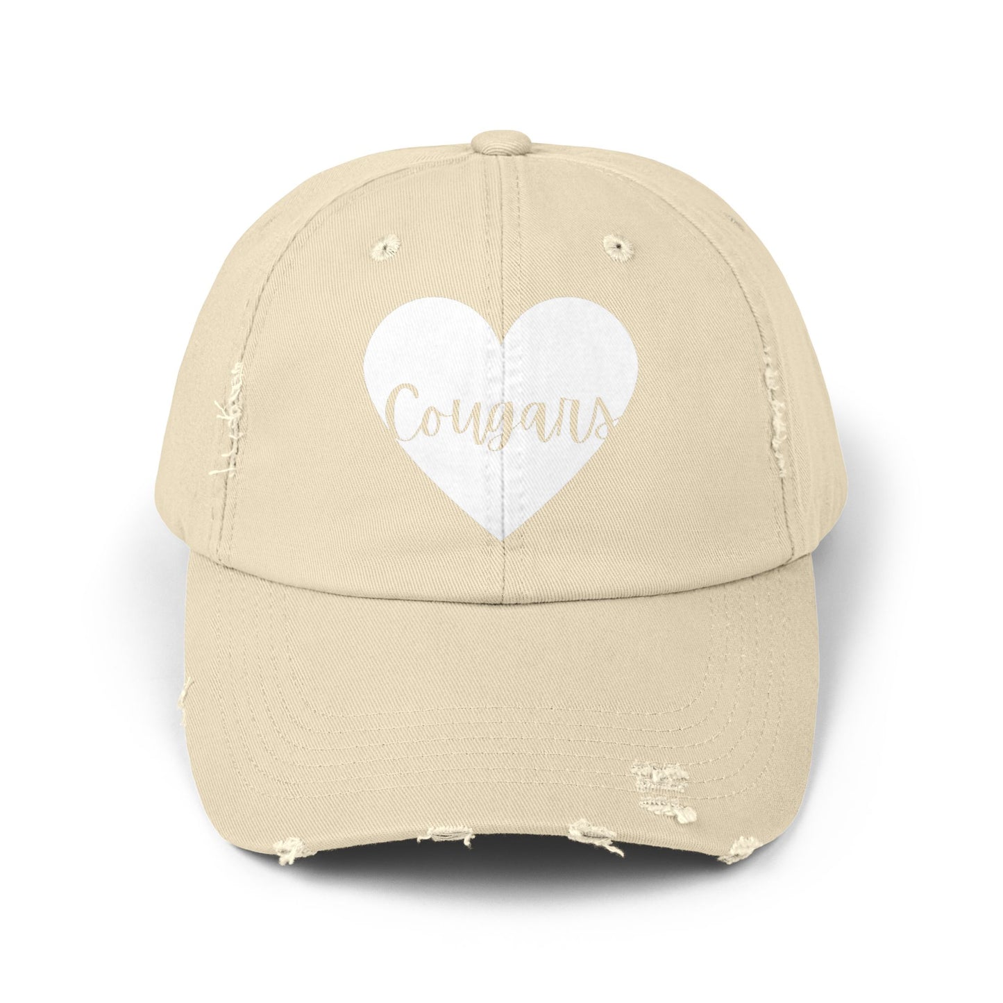 Generic Team Distressed Cap - Cougars Heart