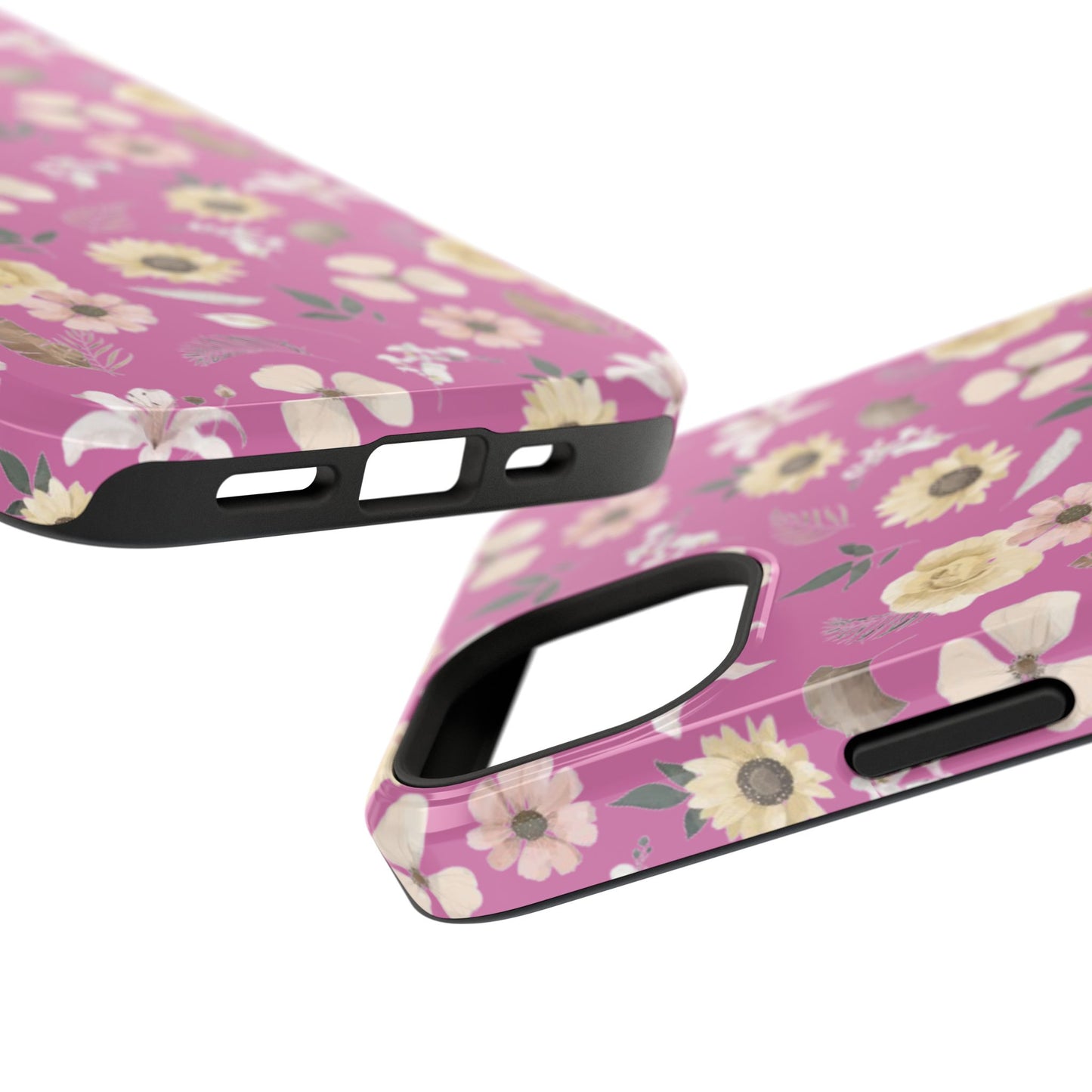 Phone Case - Impact-Resistant - Flower Child Multi & Pink