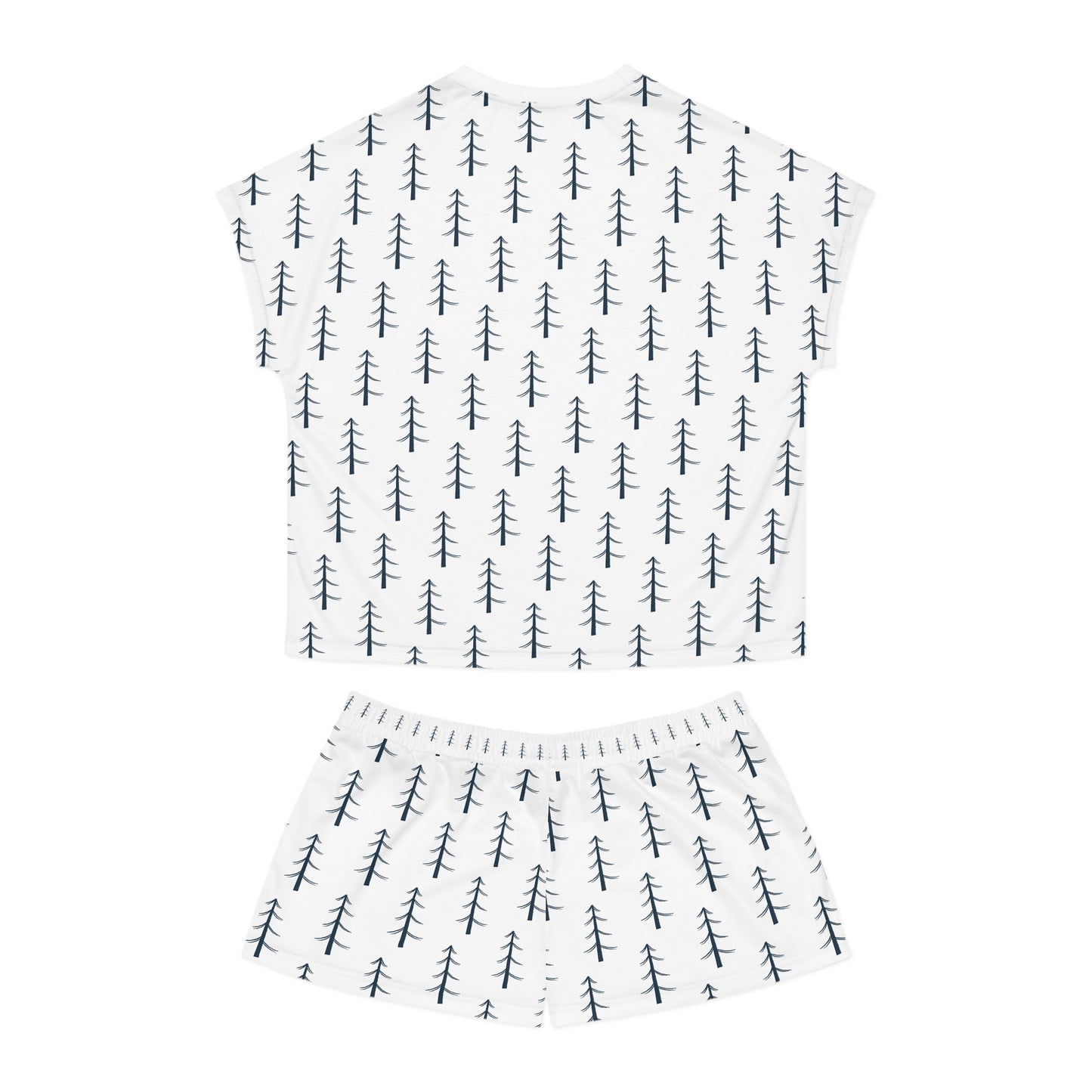 Women's Short White Pajama Set (AOP) - Just Trees