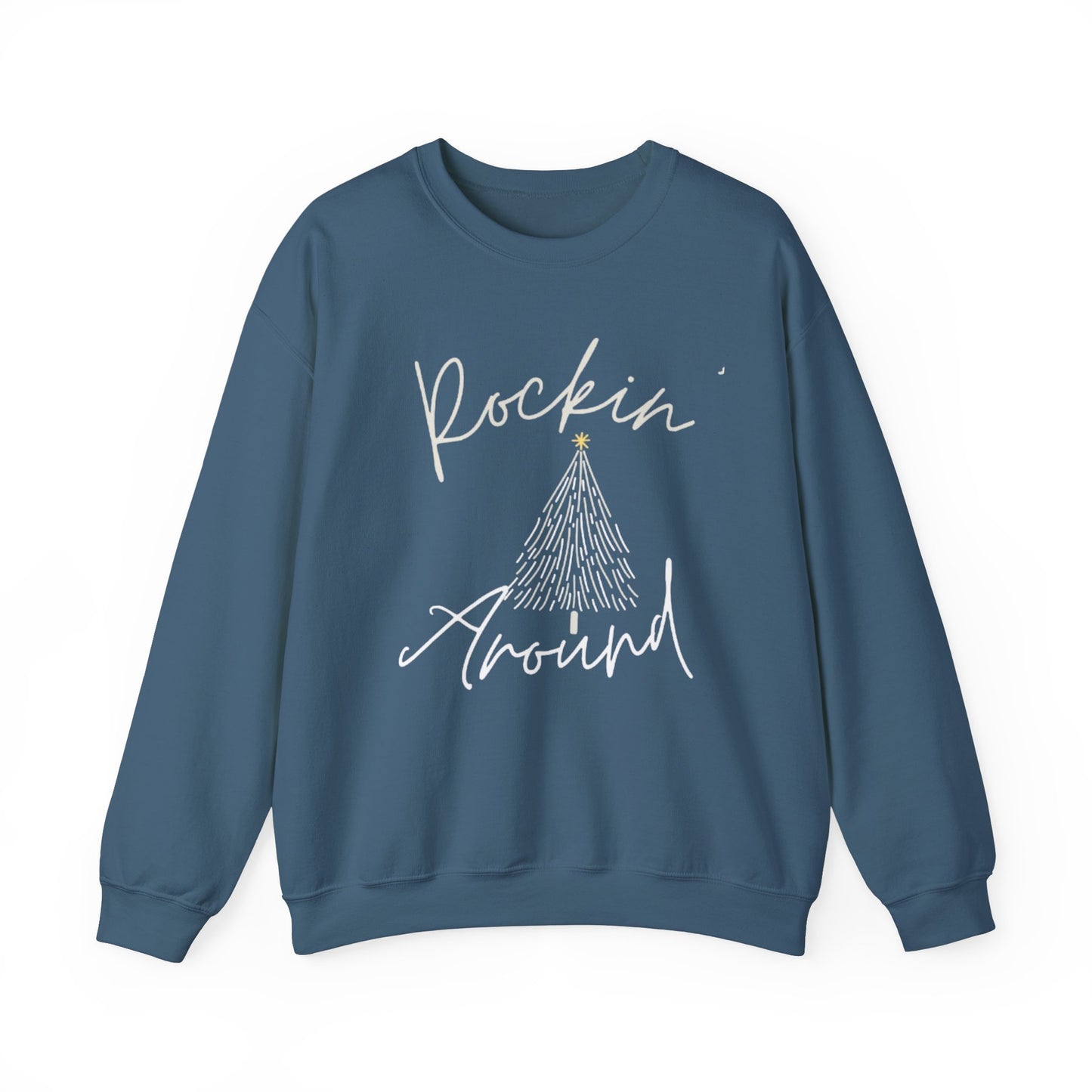 Festive Unisex Crewneck Sweatshirt - Rockin Around White