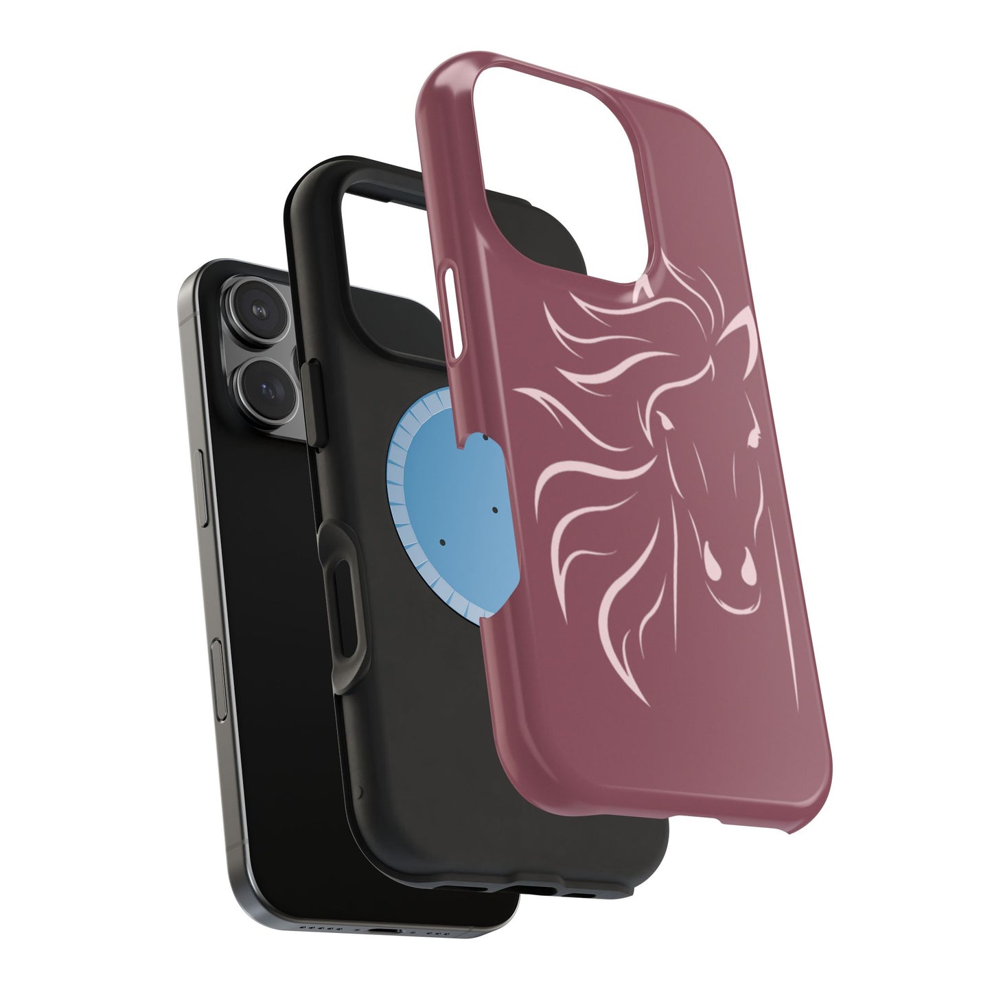 Phone - Magnetic Tough Cases - Pink Horse Outline