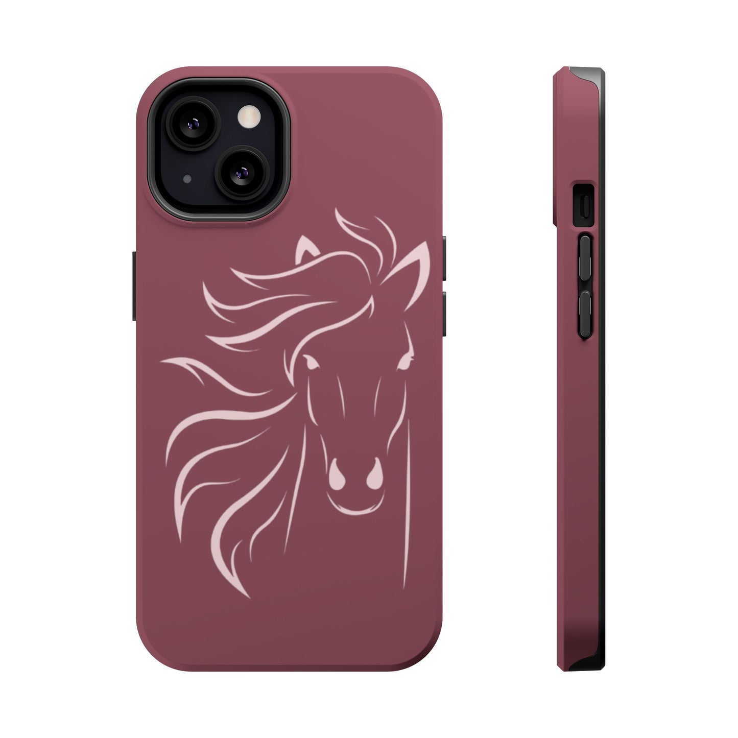 Phone - Magnetic Tough Cases - Pink Horse Outline