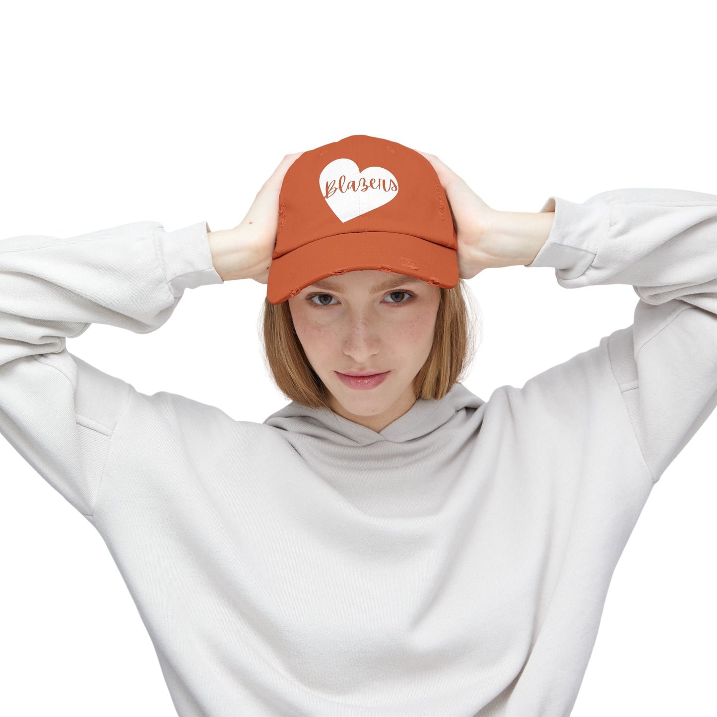 Generic Team Distressed Cap - Blazers Heart