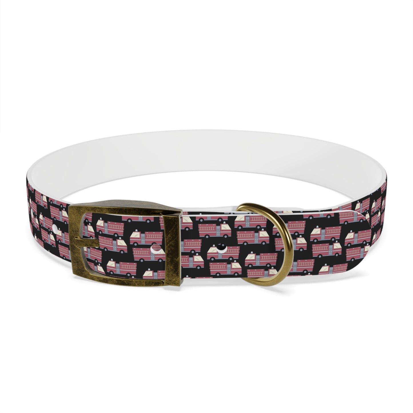 Dog Collar - Fire Trucks - Blk