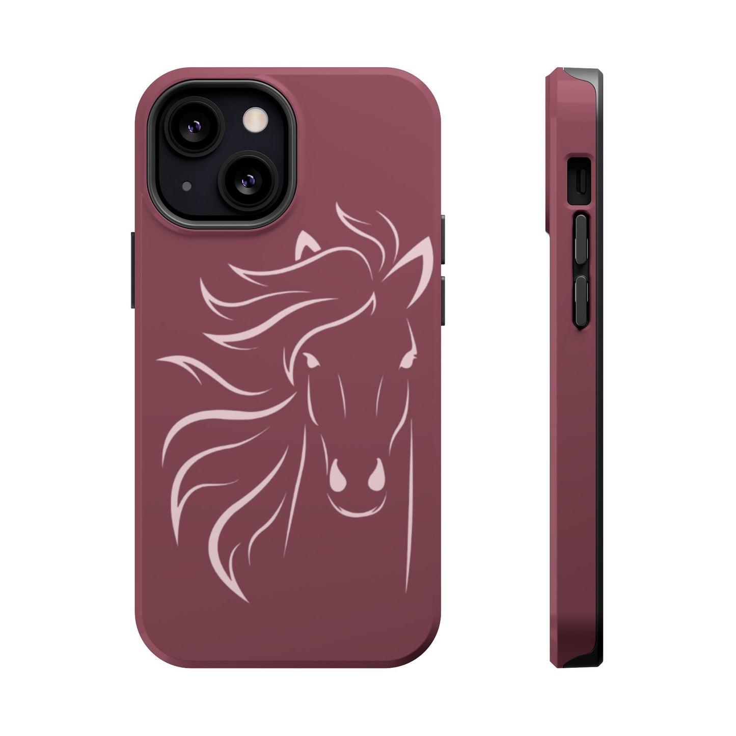 Phone - Magnetic Tough Cases - Pink Horse Outline