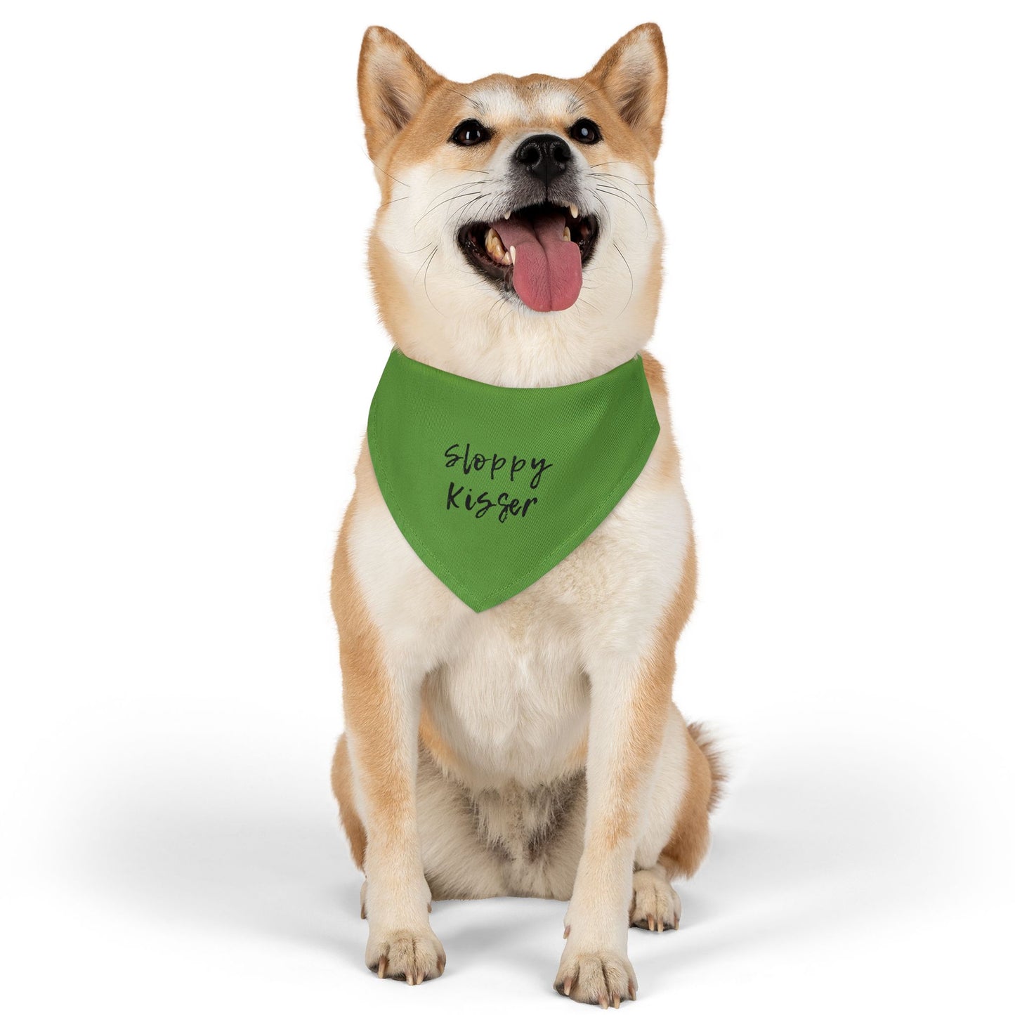 Pet Bandana Collar Green - Sloppy Kisser