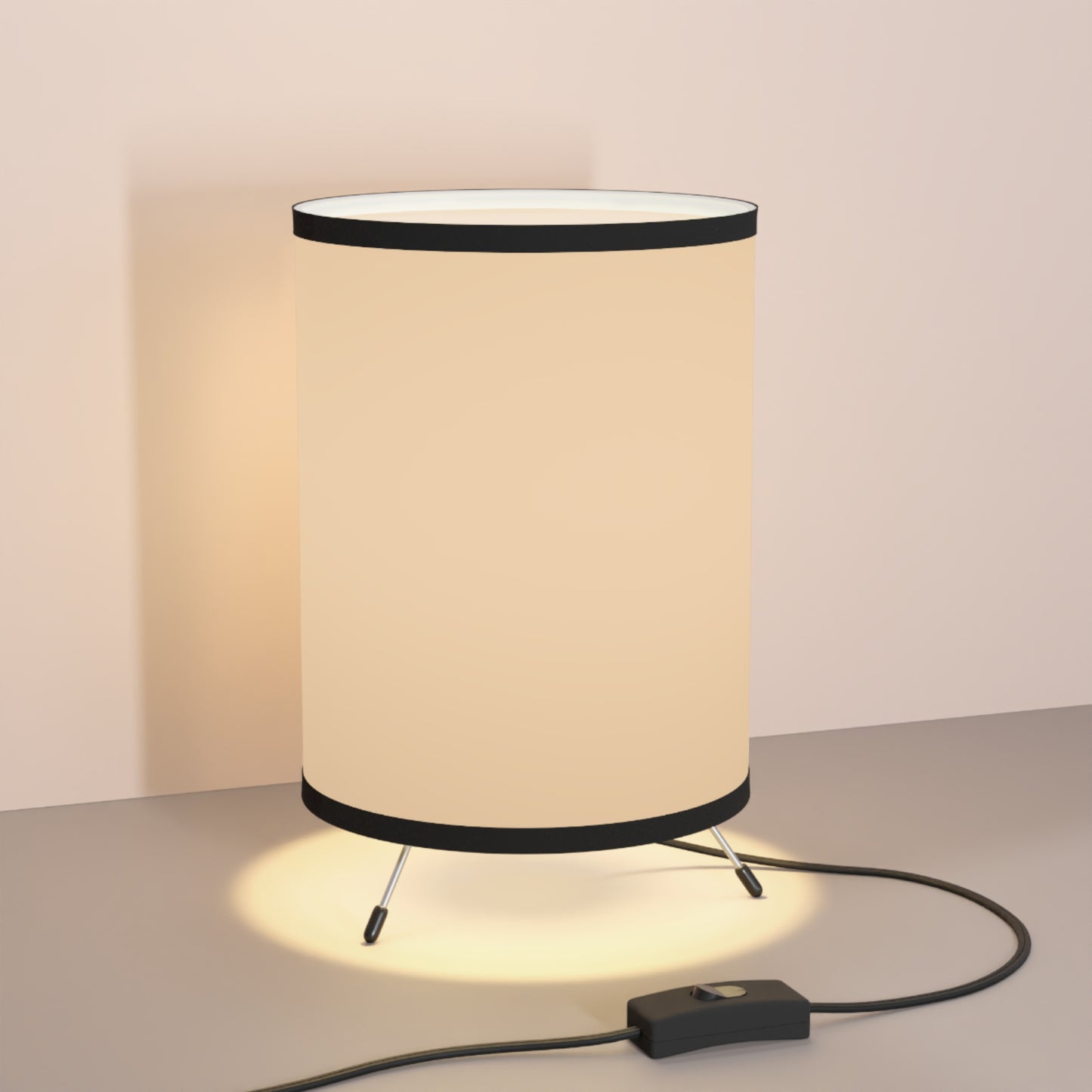 Tripod Lamp with High-Res Printed Shade US\CA plug -Light  Tanned Hide