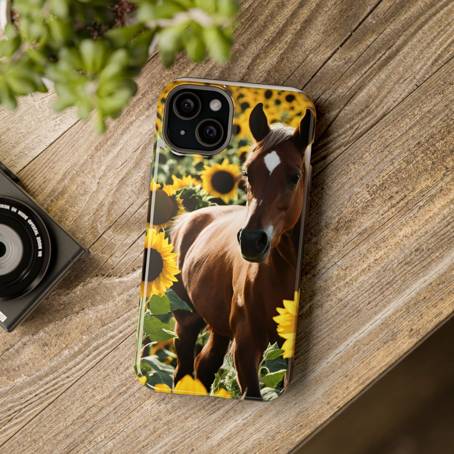 Phone Case - Impact-Resistant - Horse Sunflowers 2